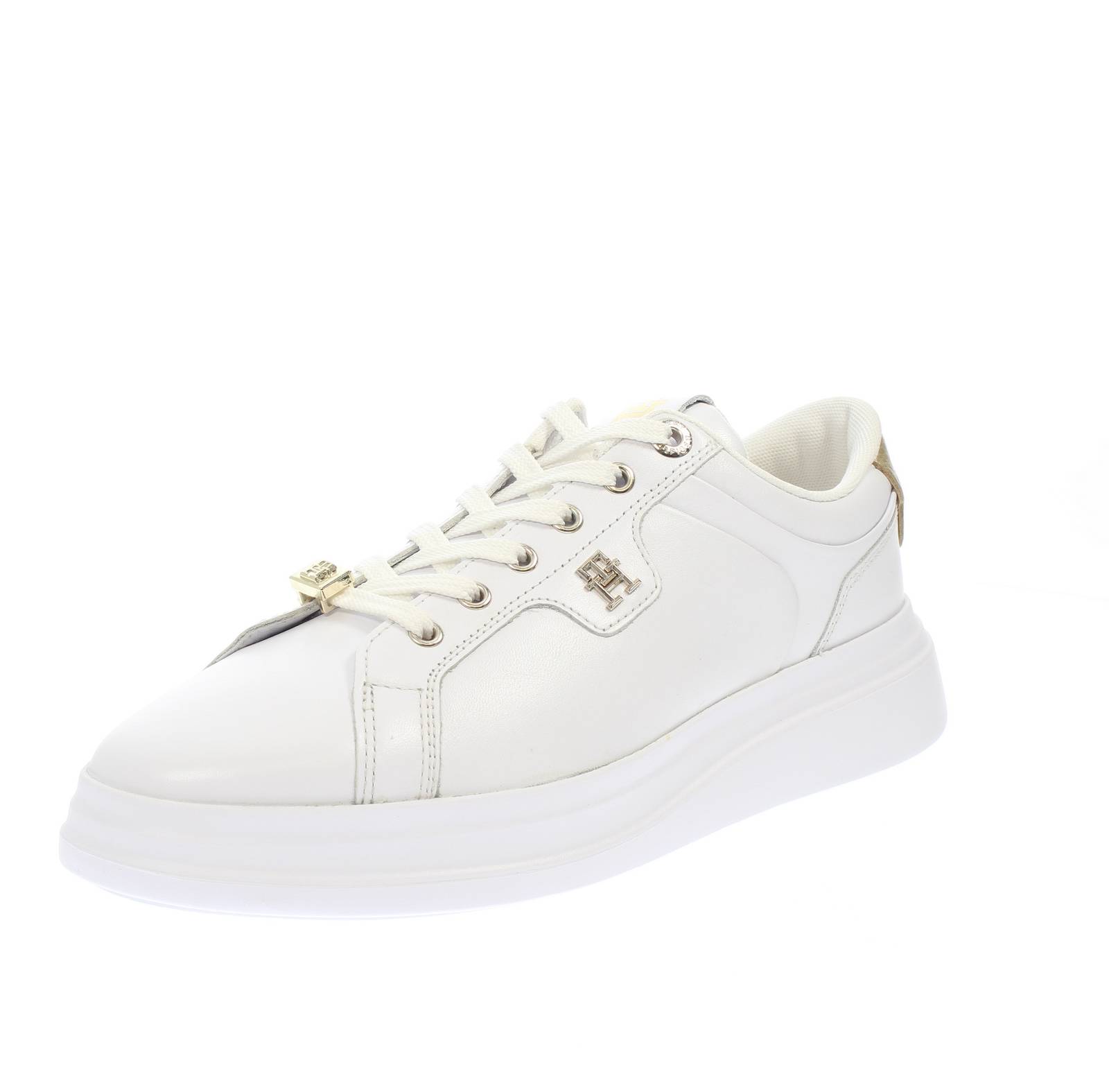 TOMMY HILFIGER Court Point - Niedrige Sneakers aus Leder Damen weiß