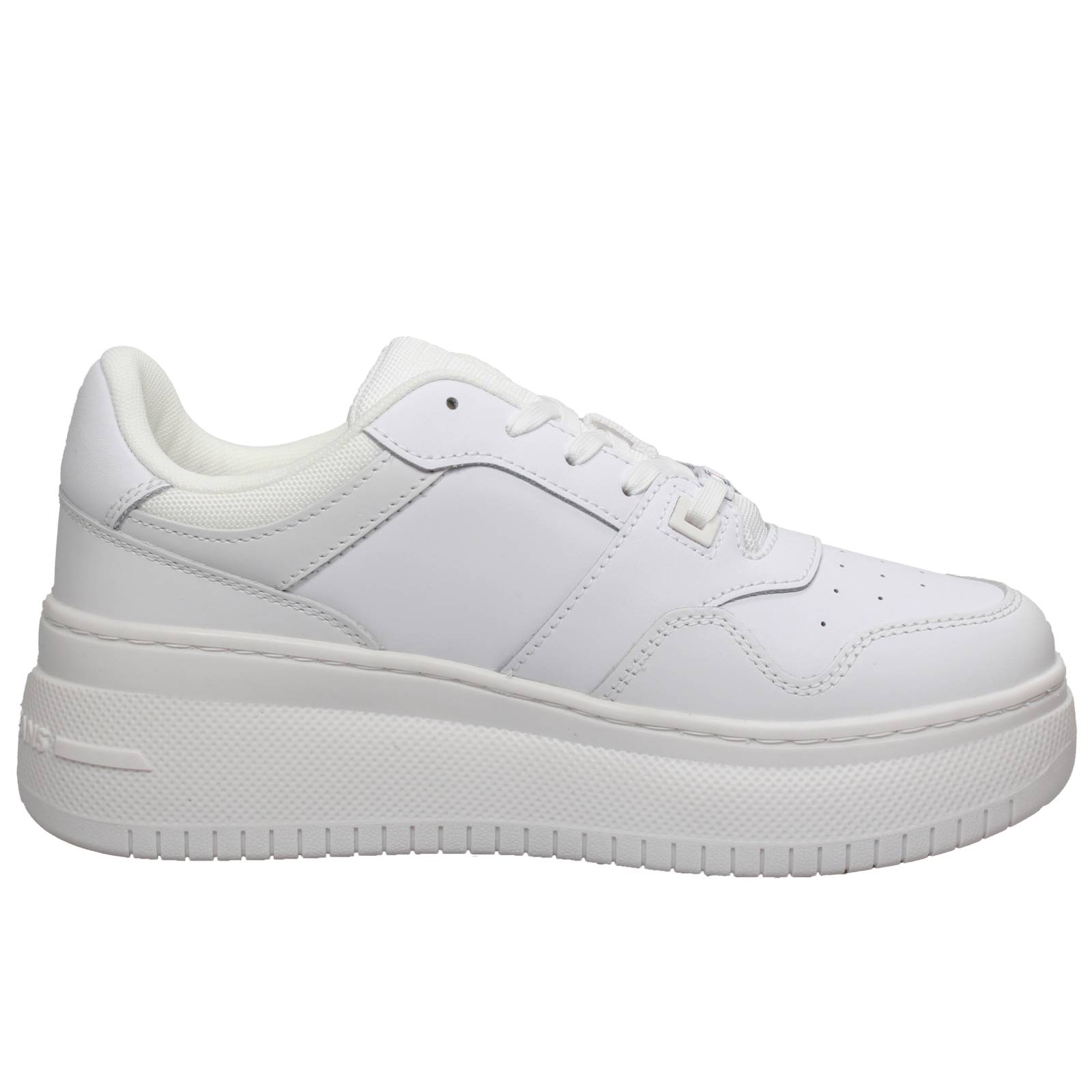 TOMMY HILFIGER Retro Basket - Sneakers platform in Pelle Donna bianco Foto 2