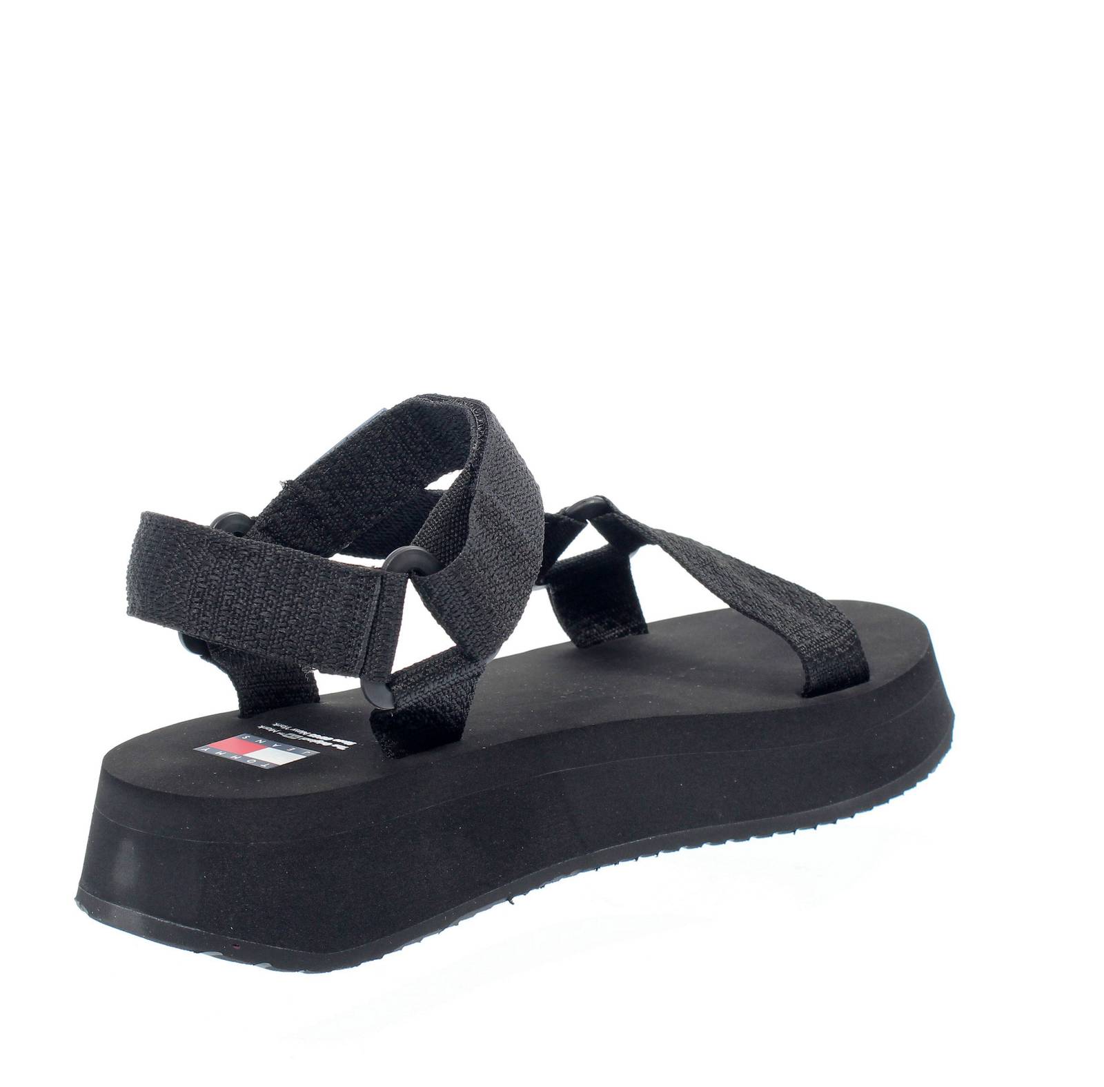 TOMMY HILFIGER Eva Sandal - Plateausandalen aus Stoff Damen schwarz Foto 4
