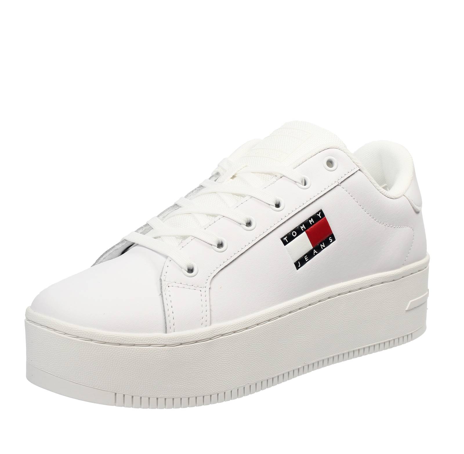 TOMMY HILFIGER Flatform Essential - Sneakers aus Leder Damen weiß