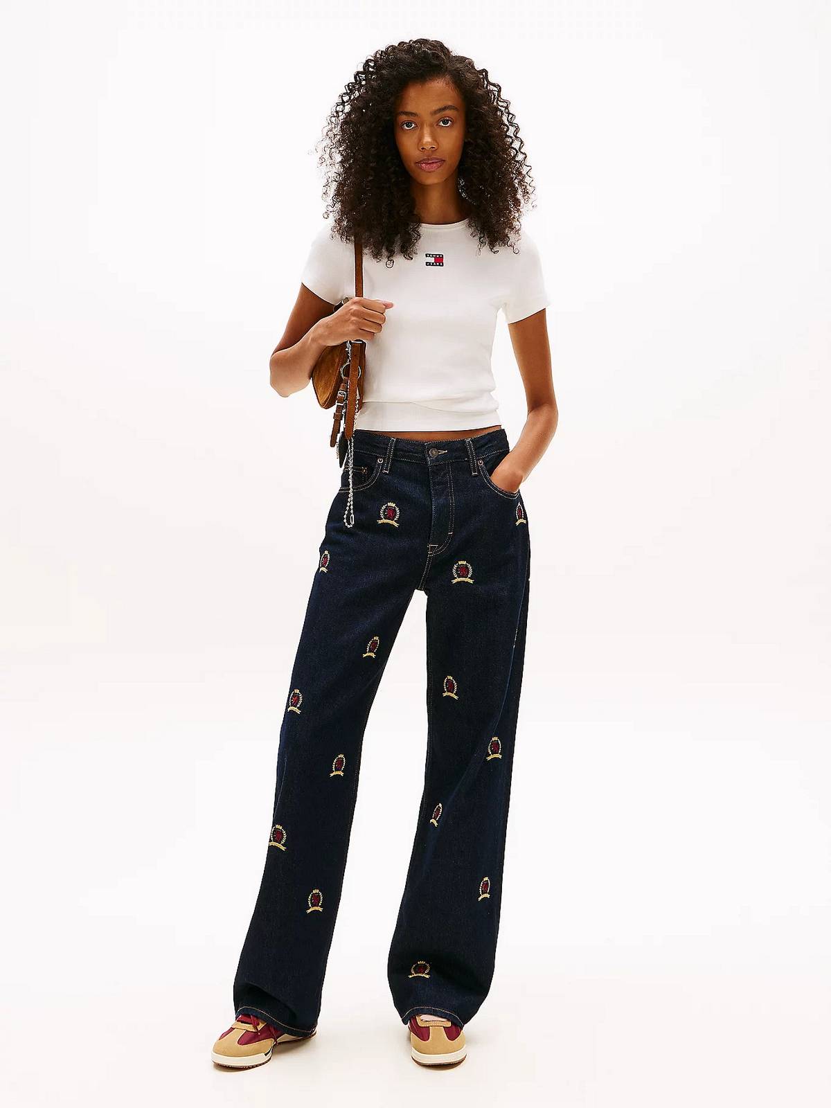 TOMMY HILFIGER Tee-shirt côtelé Slim Badge Femme blanc Photo 4