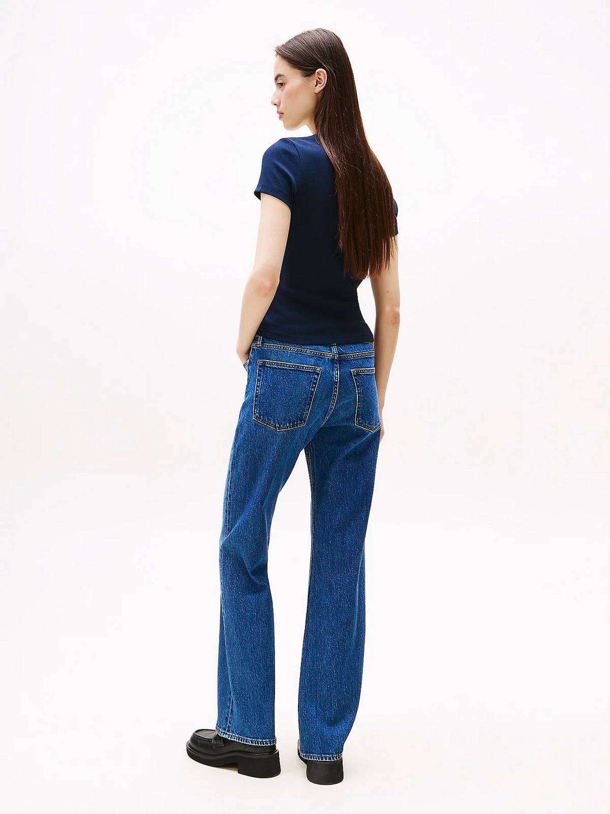 TOMMY HILFIGER Tee-shirt côtelé Slim Badge Femme bleu Photo 5
