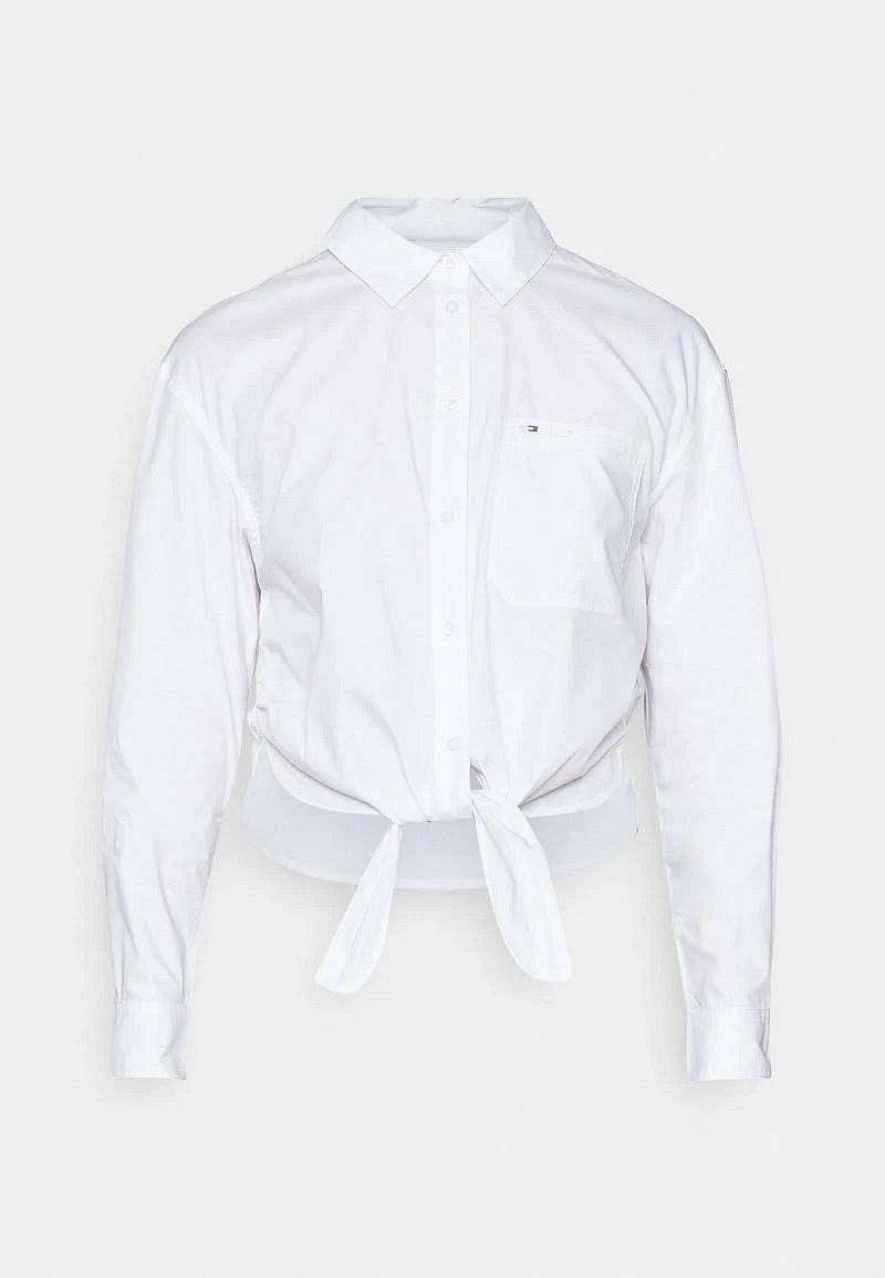 TOMMY HILFIGER Chemise à nouer sur le devant - Chemise à coupe courte Femme blanc