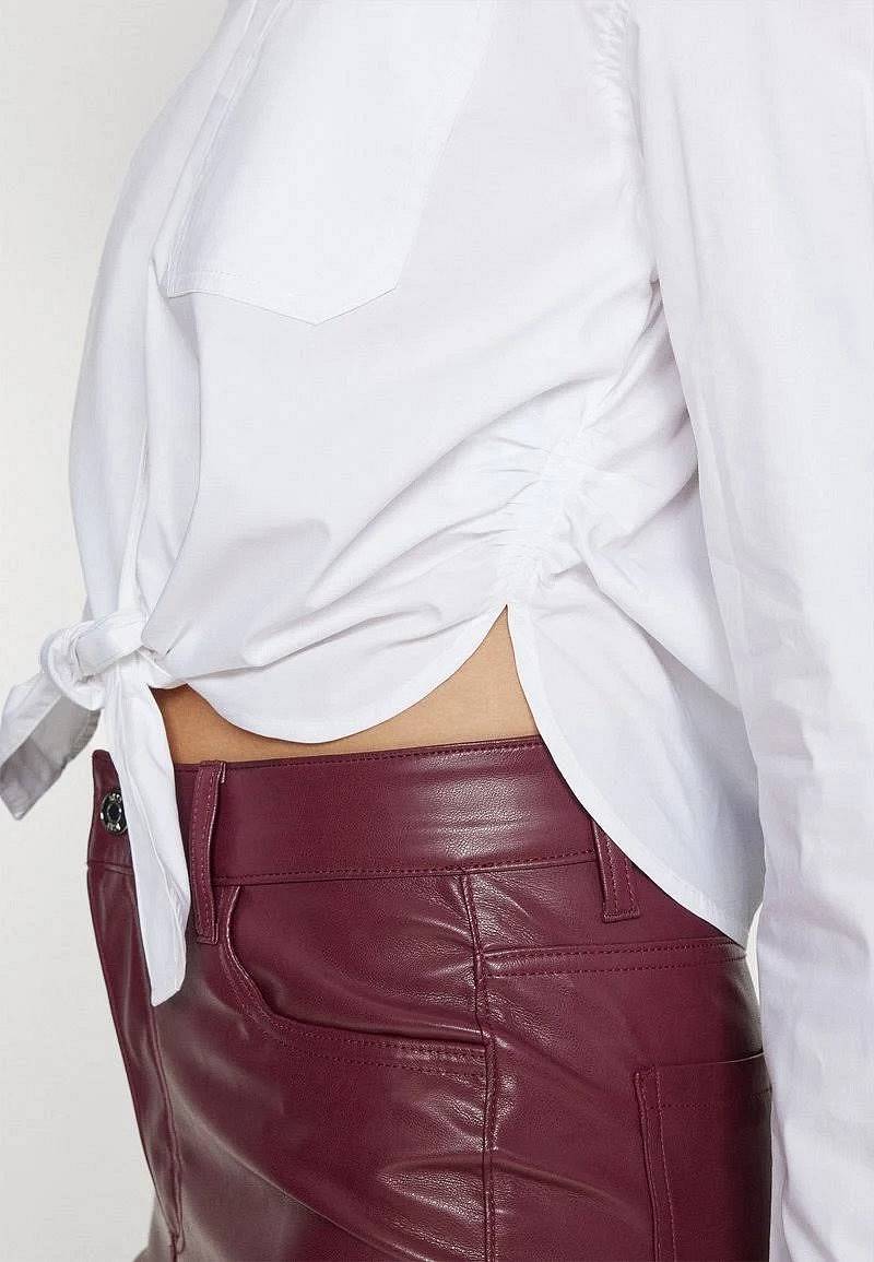 TOMMY HILFIGER Front Tie Shirt - Camicia Cropped Fit  Donna bianco Foto 4