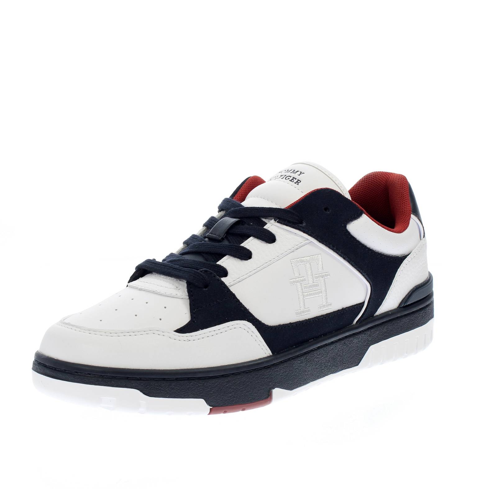TOMMY HILFIGER Basket Street Block - Sneakers basse in Pelle Uomo blu