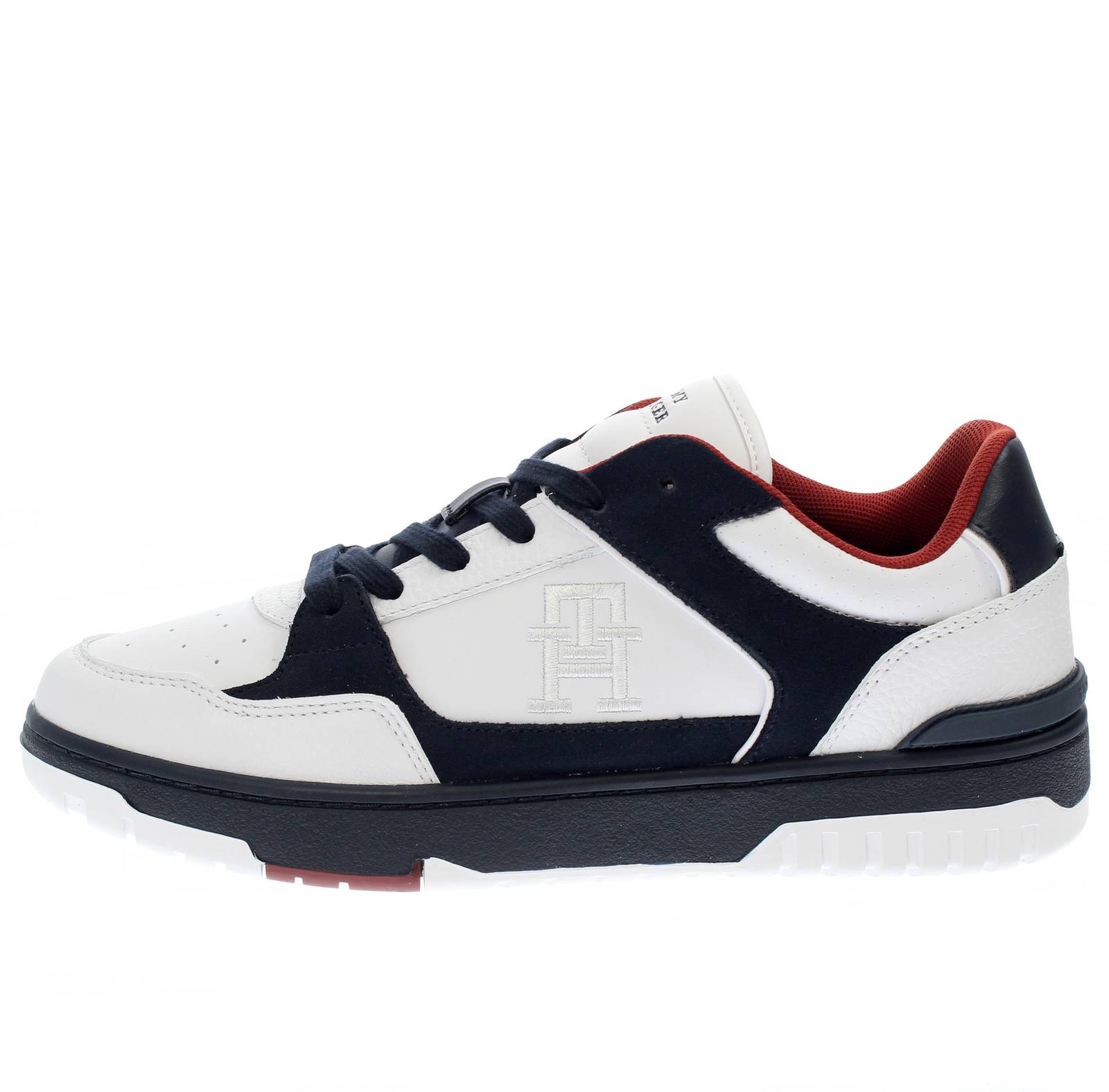 TOMMY HILFIGER Basket Street Block - Sneakers basse in Pelle Uomo blu Foto 3