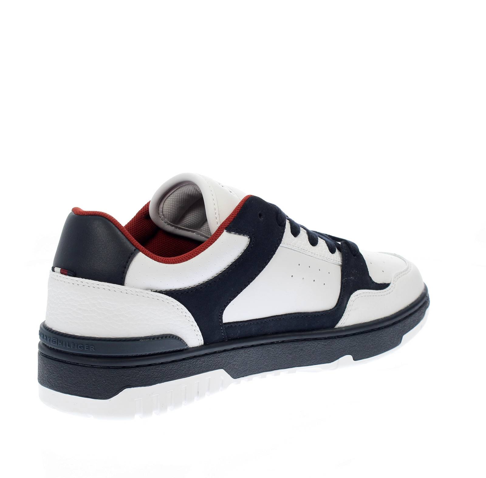 TOMMY HILFIGER Basket Street Block - Sneakers basse in Pelle Uomo blu Foto 4