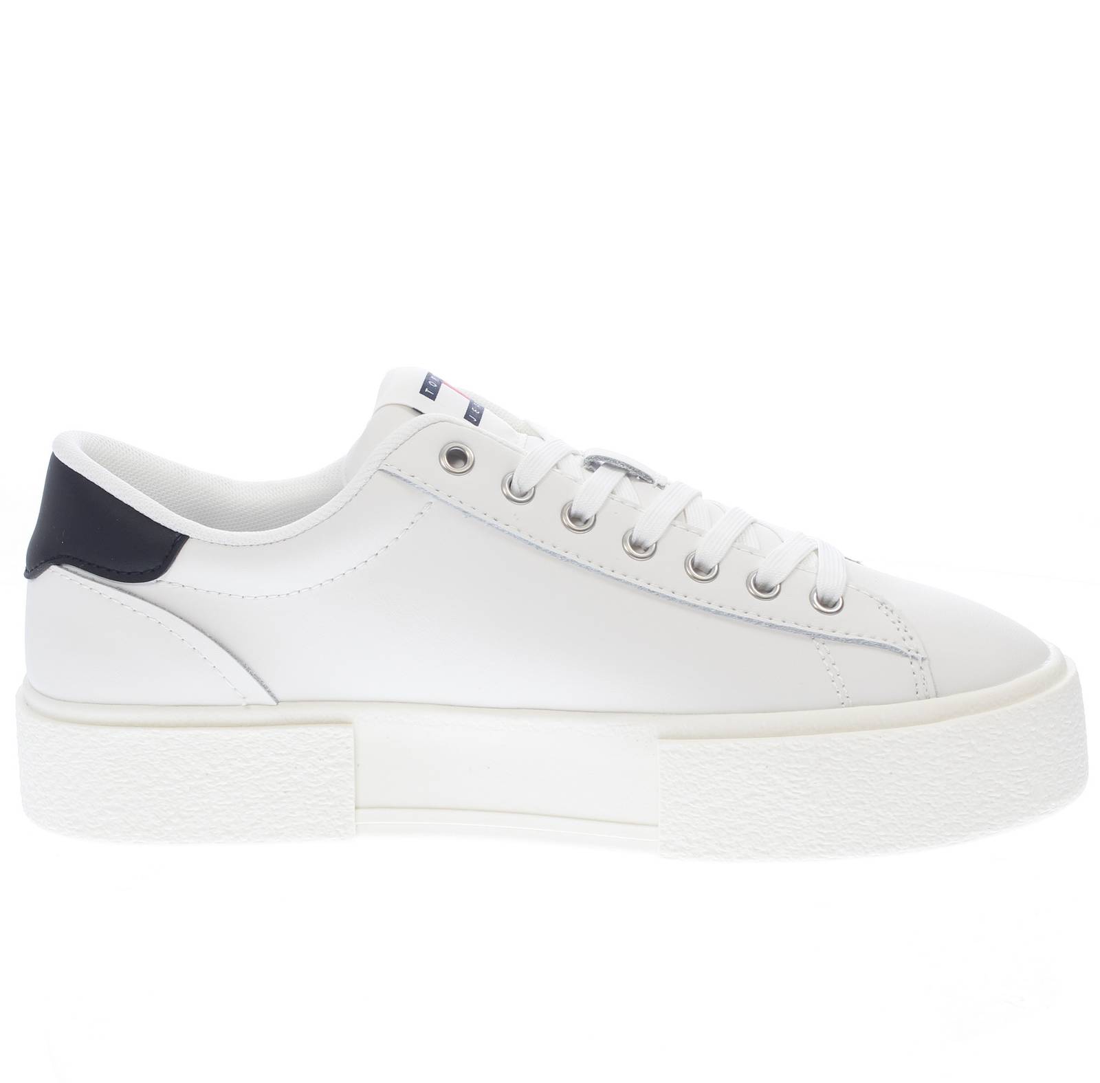 TOMMY HILFIGER Foxing Flatform - Sneakers in Pelle Donna bianco Foto 2