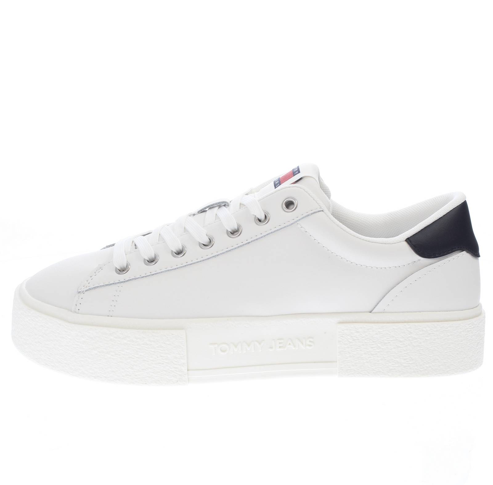 TOMMY HILFIGER Foxing Flatform - Sneakers in Pelle Donna bianco Foto 3