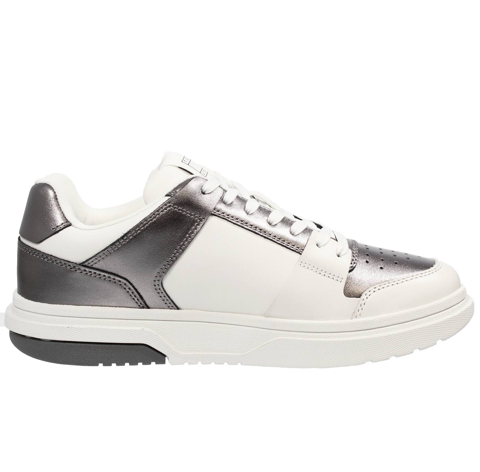 TOMMY HILFIGER Brooklin Metallic - Leather Sneakers Woman grey Photo 2