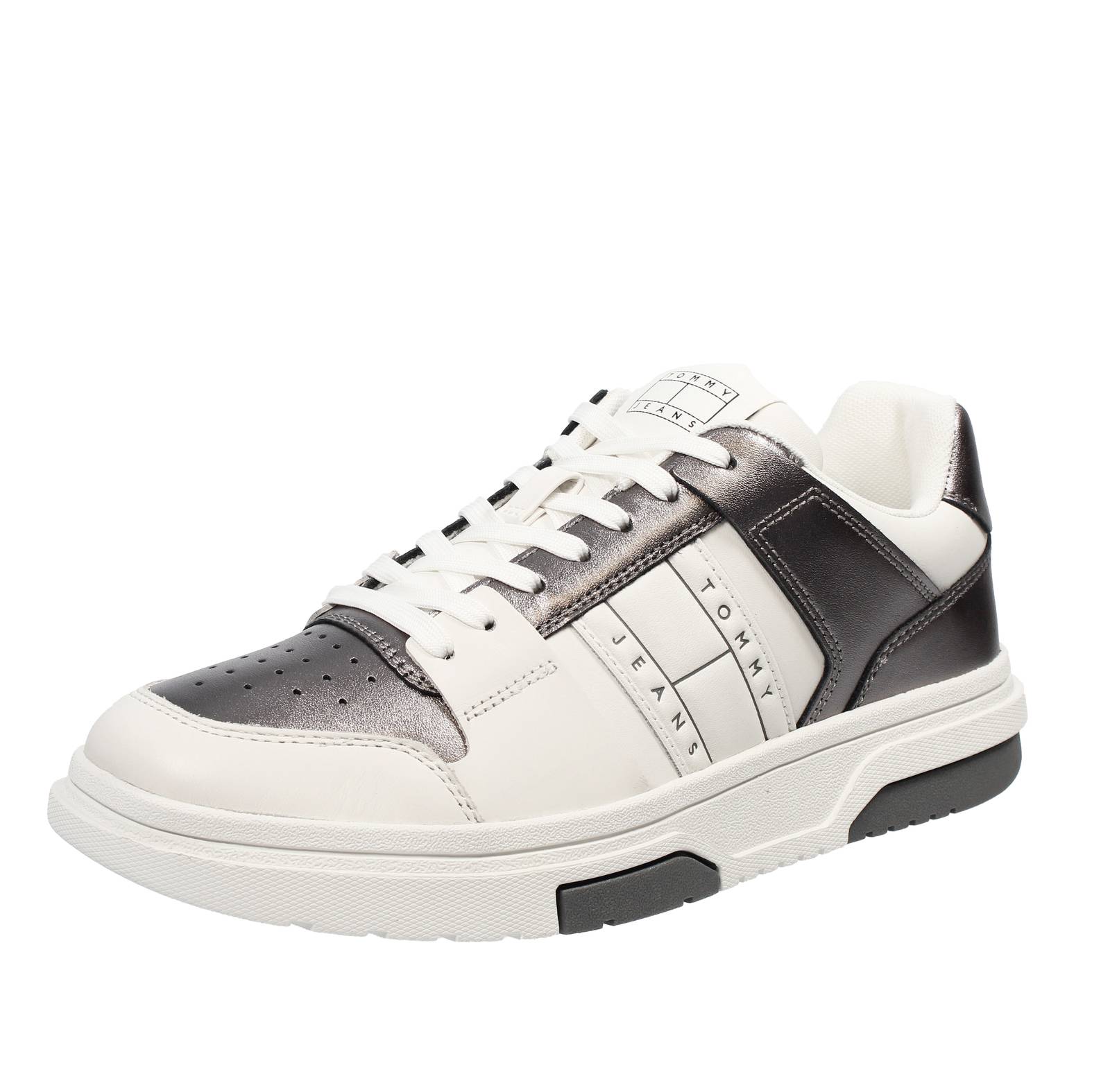 TOMMY HILFIGER Brooklin Metallic - Sneakers aus Leder Damen grau