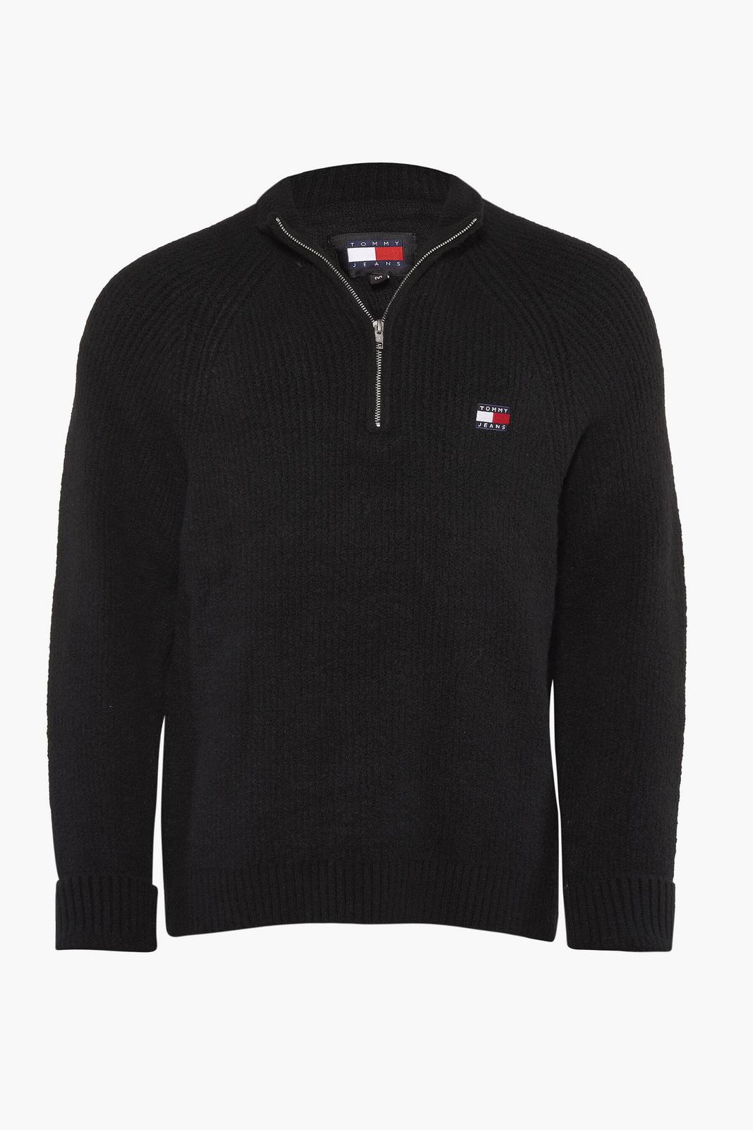 TOMMY HILFIGER Reg Raglanabzeichen mit halbem Reißverschluss Herren schwarz