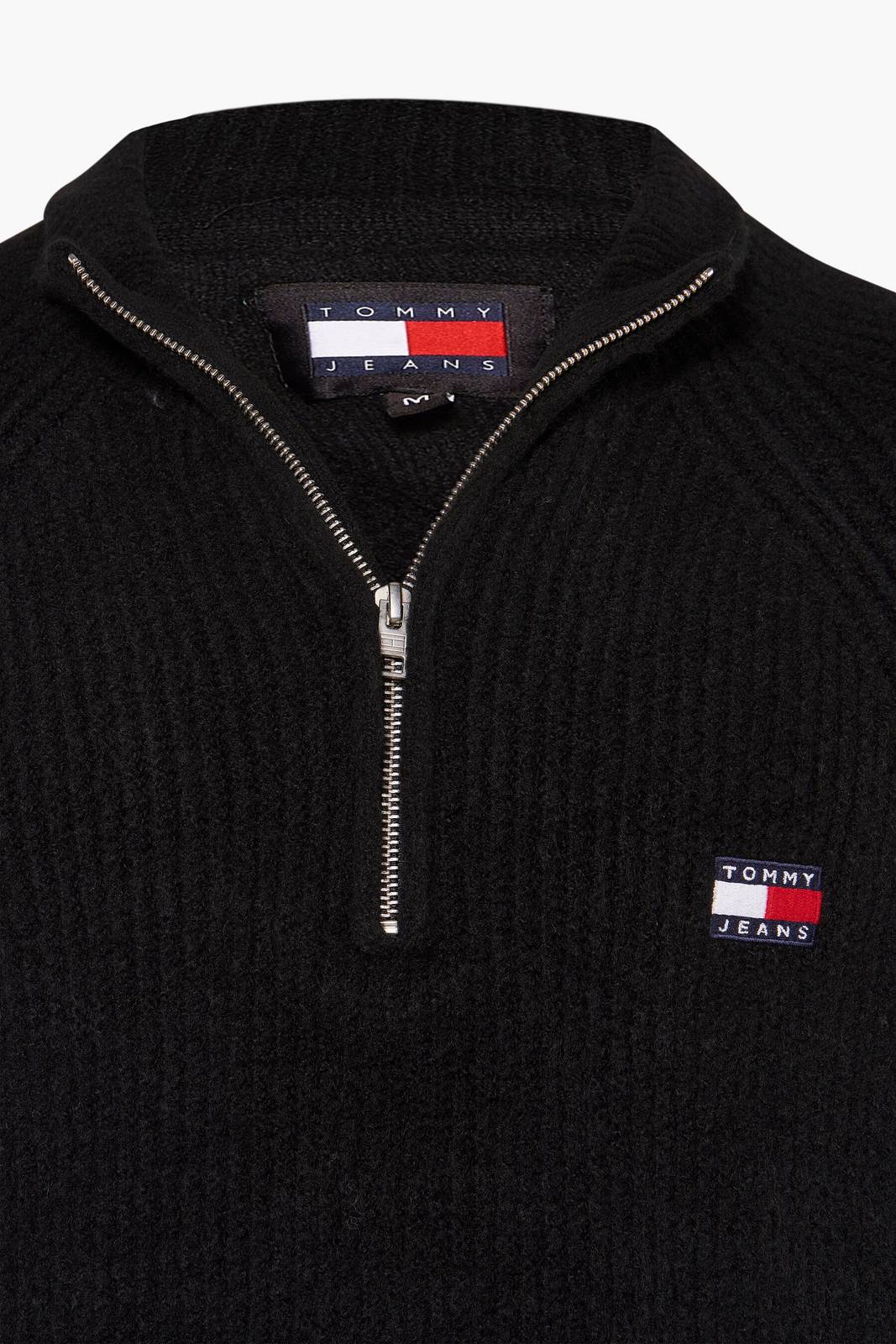 TOMMY HILFIGER Reg Raglanabzeichen mit halbem Reißverschluss Herren schwarz Foto 3