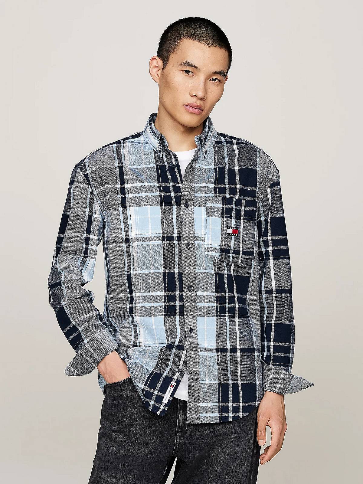 TOMMY HILFIGER PLY BRUSHED FLANNEL Uomo blu Foto 2