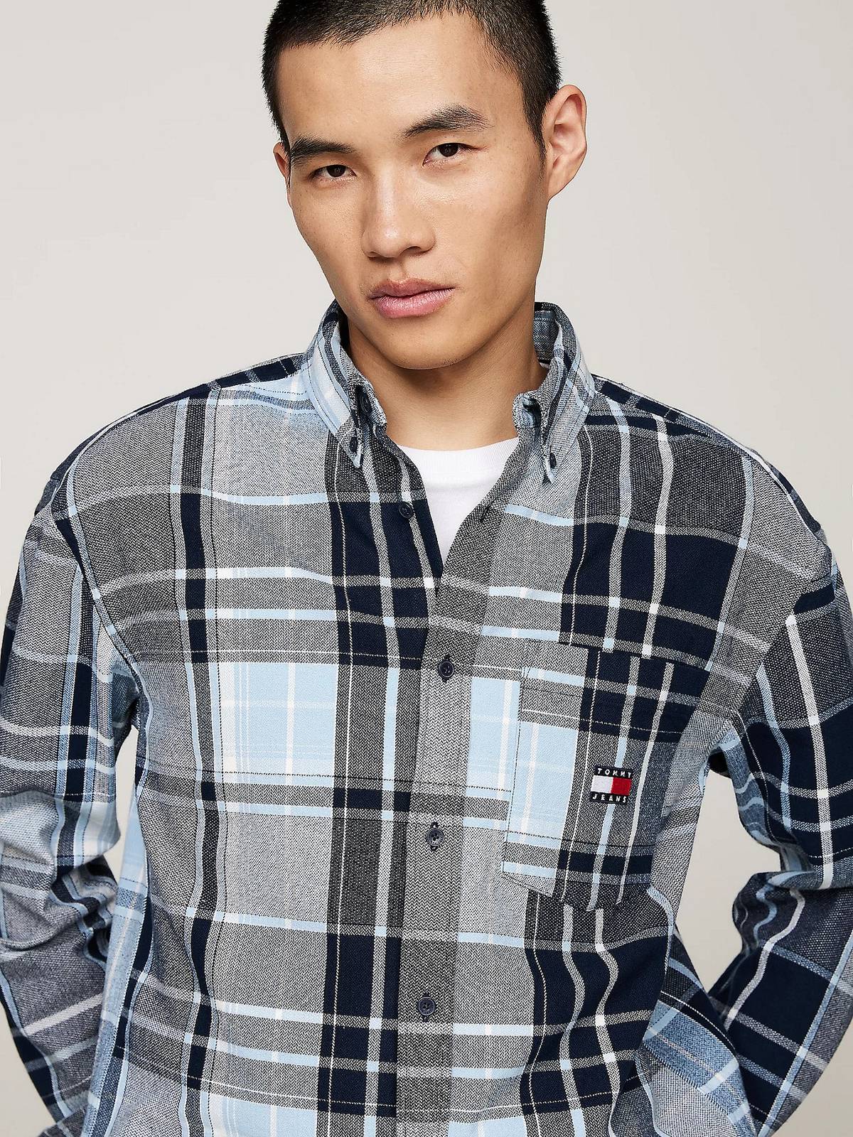 TOMMY HILFIGER PLY BRUSHED FLANNEL Uomo blu Foto 4