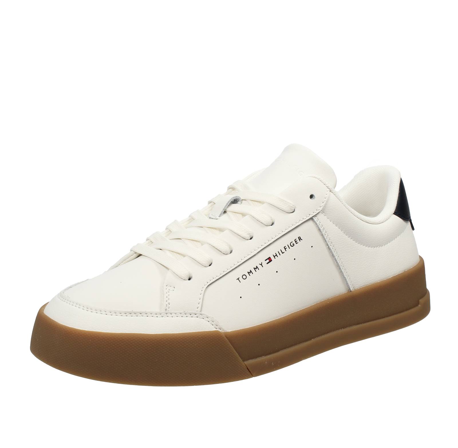 TOMMY HILFIGER TH Court Mix - Sneakers in Pelle Uomo bianco