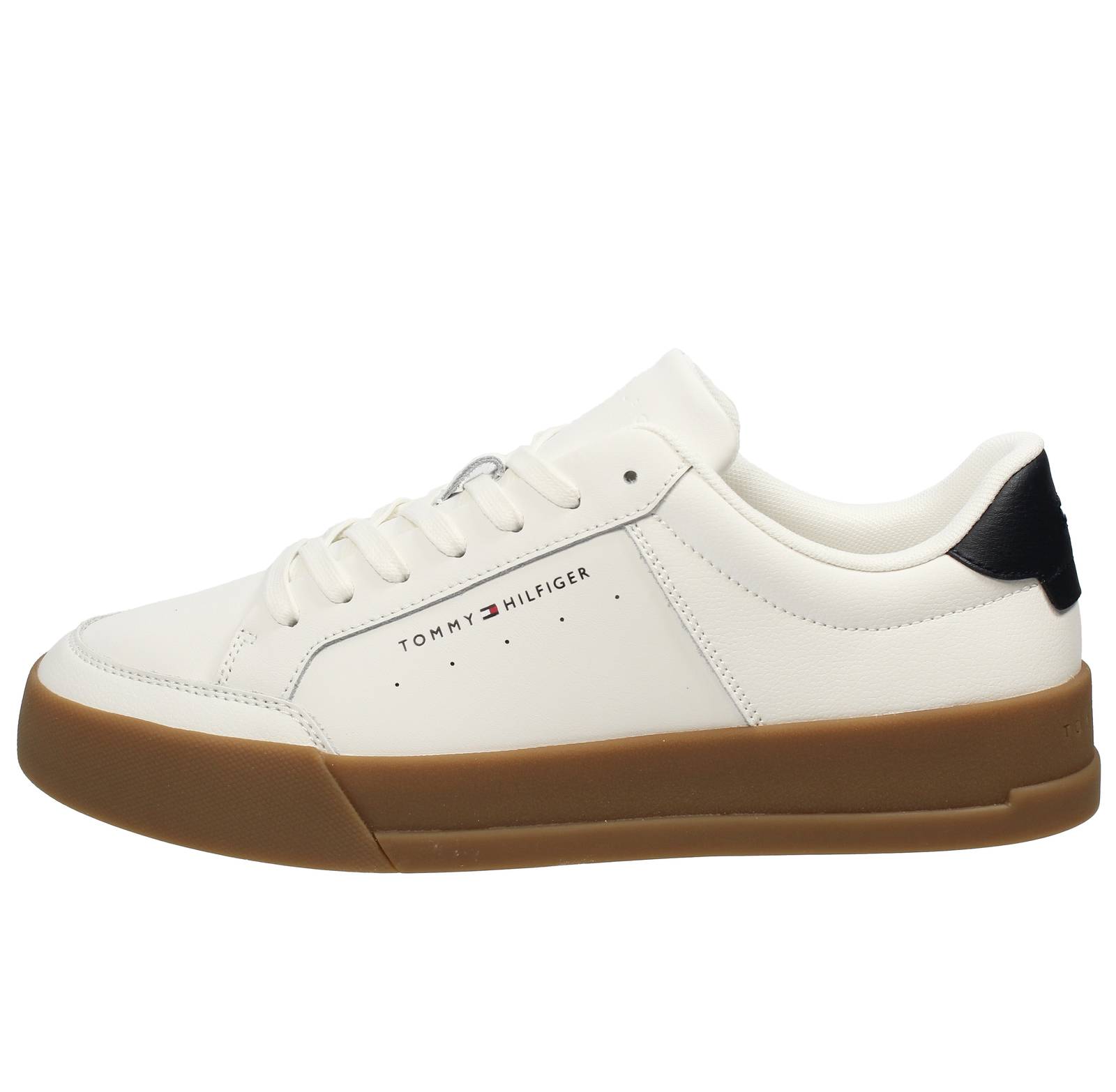 TOMMY HILFIGER TH Court Mix - Sneakers in Pelle Uomo bianco Foto 3