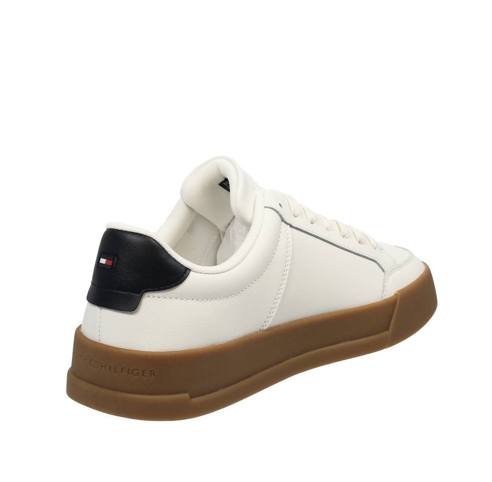 TOMMY HILFIGER TH Court Mix Sneakers in Pelle blanc Sneakers - Main Image