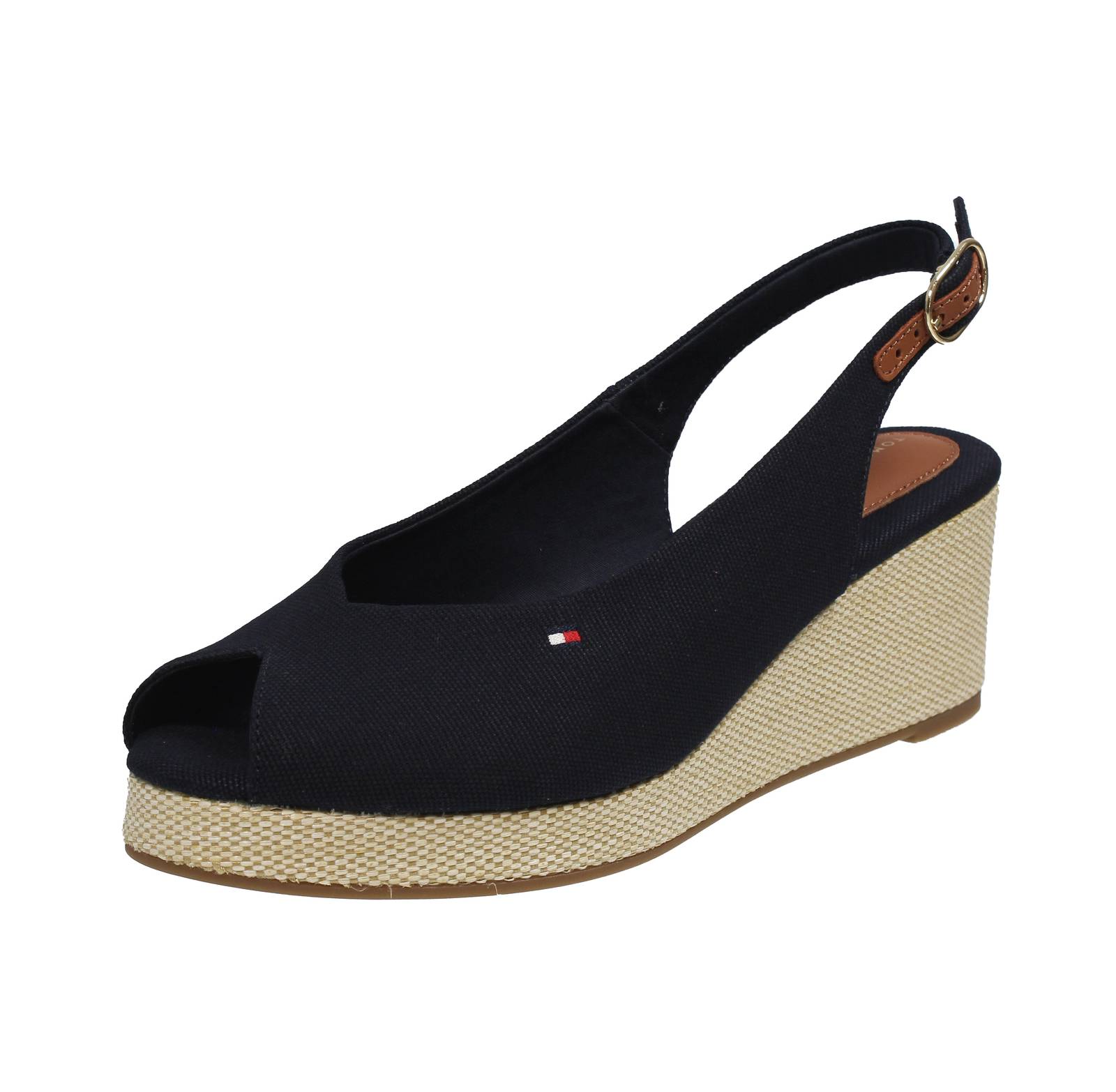 TOMMY HILFIGER Flag Mid Wedge Sandalen Damen blau