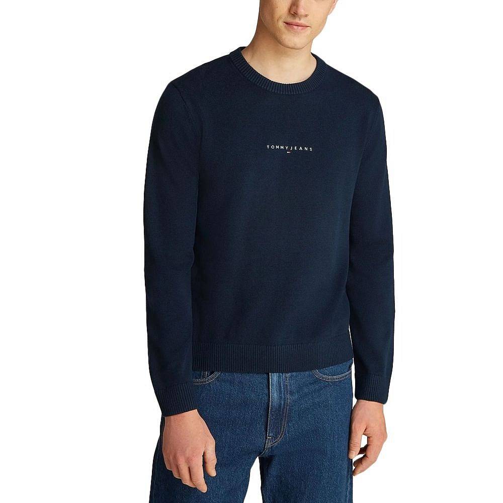 TOMMY HILFIGER Lineare kleine Brust Pullover Herren blau