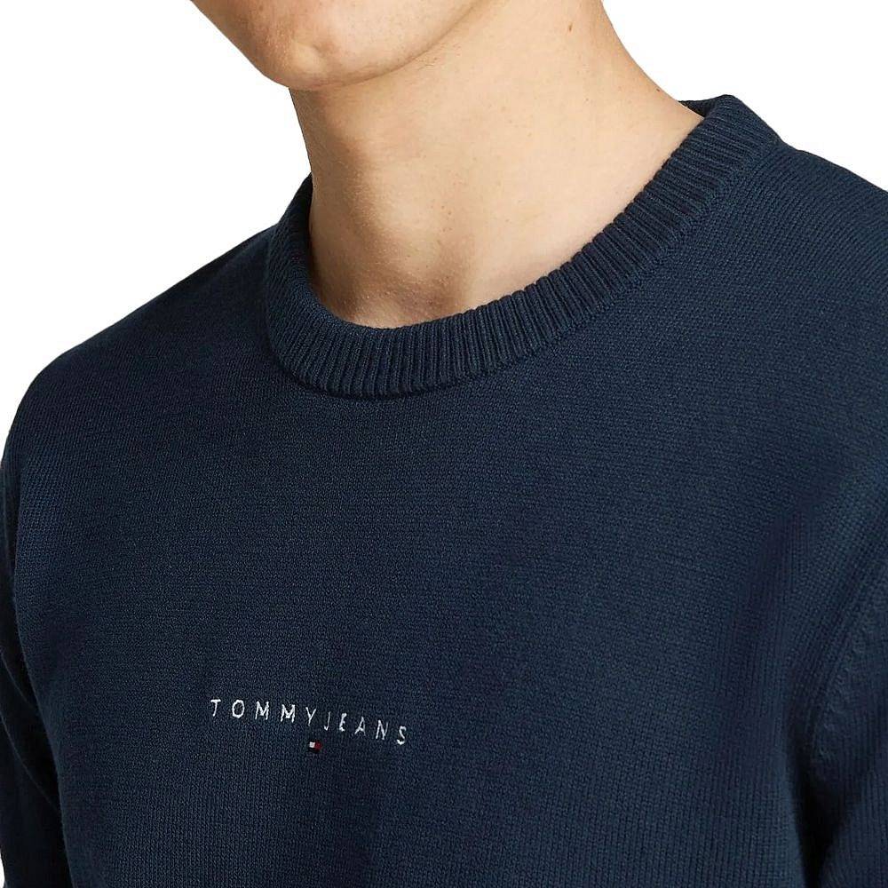 TOMMY HILFIGER Linear small chest sweater Uomo blu Foto 3