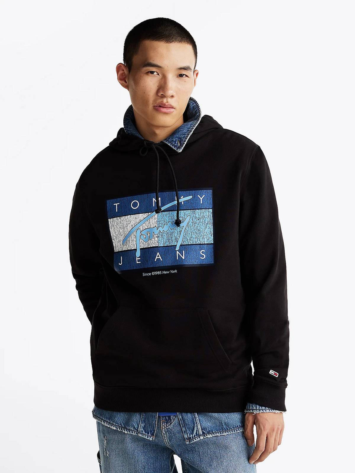 TOMMY HILFIGER Reg dna flag twist hood Felpa Uomo nero Foto 2