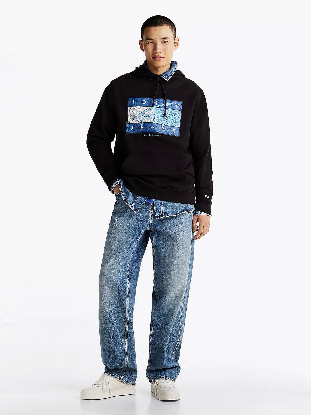 TOMMY HILFIGER Reg dna flag twist hood Felpa Uomo nero Foto 3