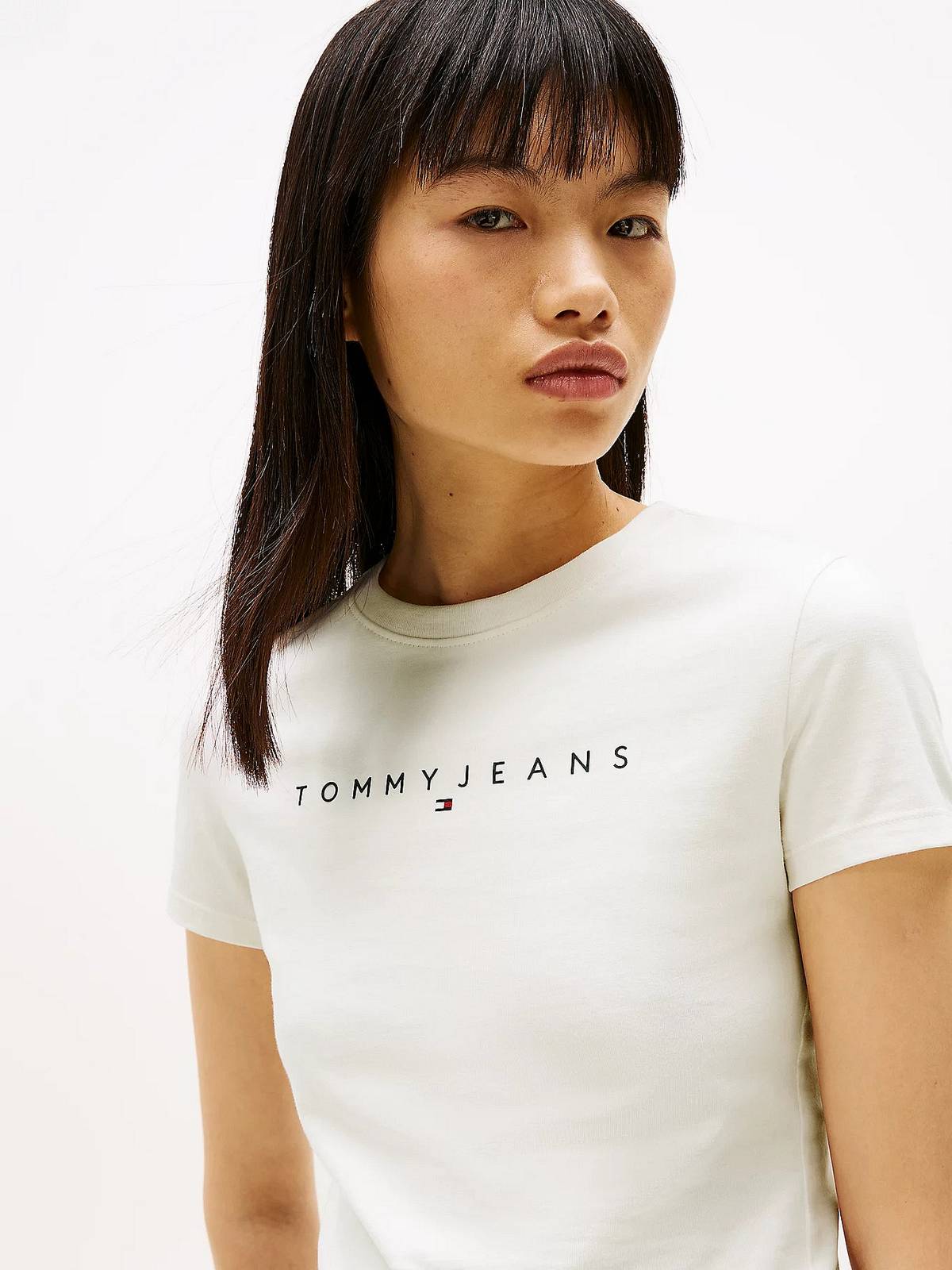 TOMMY HILFIGER T-shirt Slim linear SS Femme blanc Photo 4