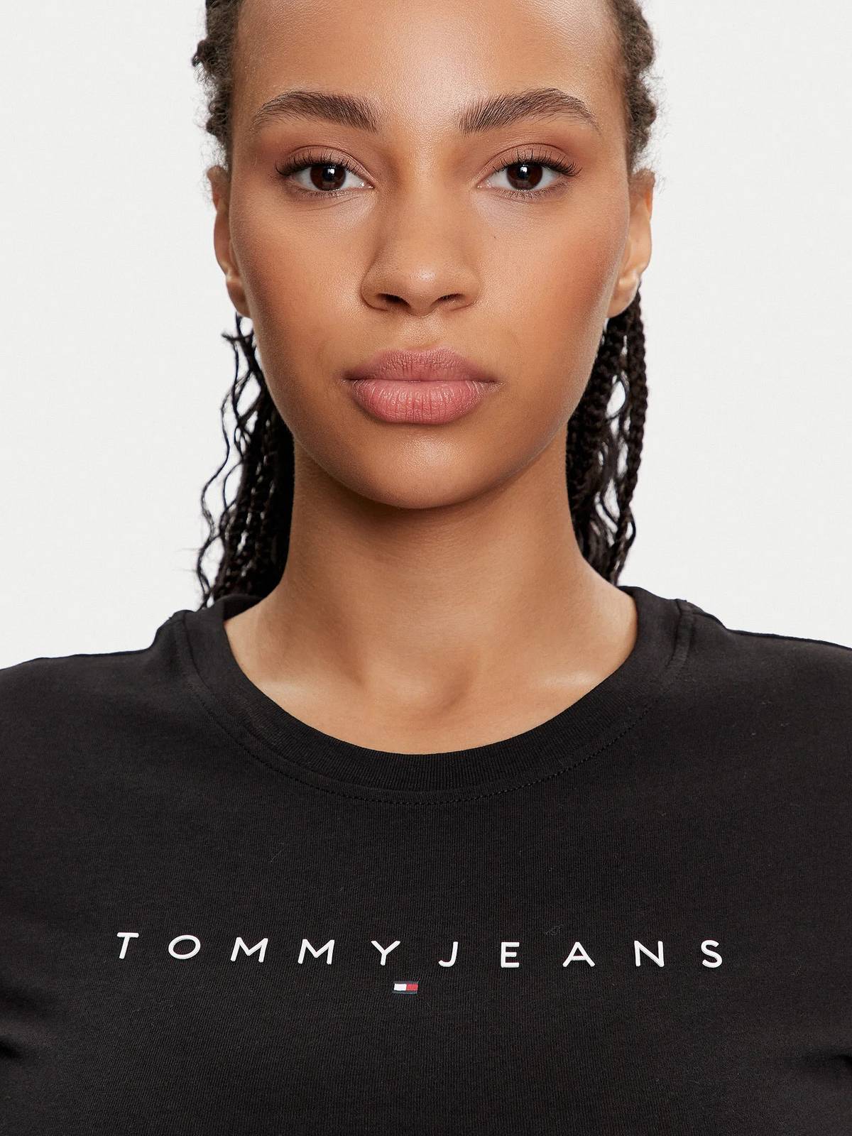 TOMMY HILFIGER T-shirt Slim linear SS Femme noir Photo 3