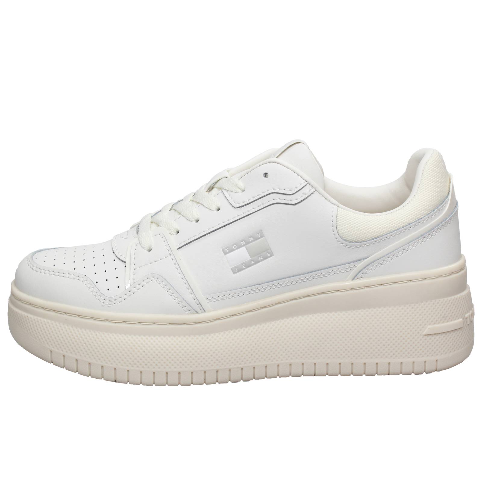 TOMMY HILFIGER TJW Retro Basket- Leather Platform Sneakers Woman white Photo 3