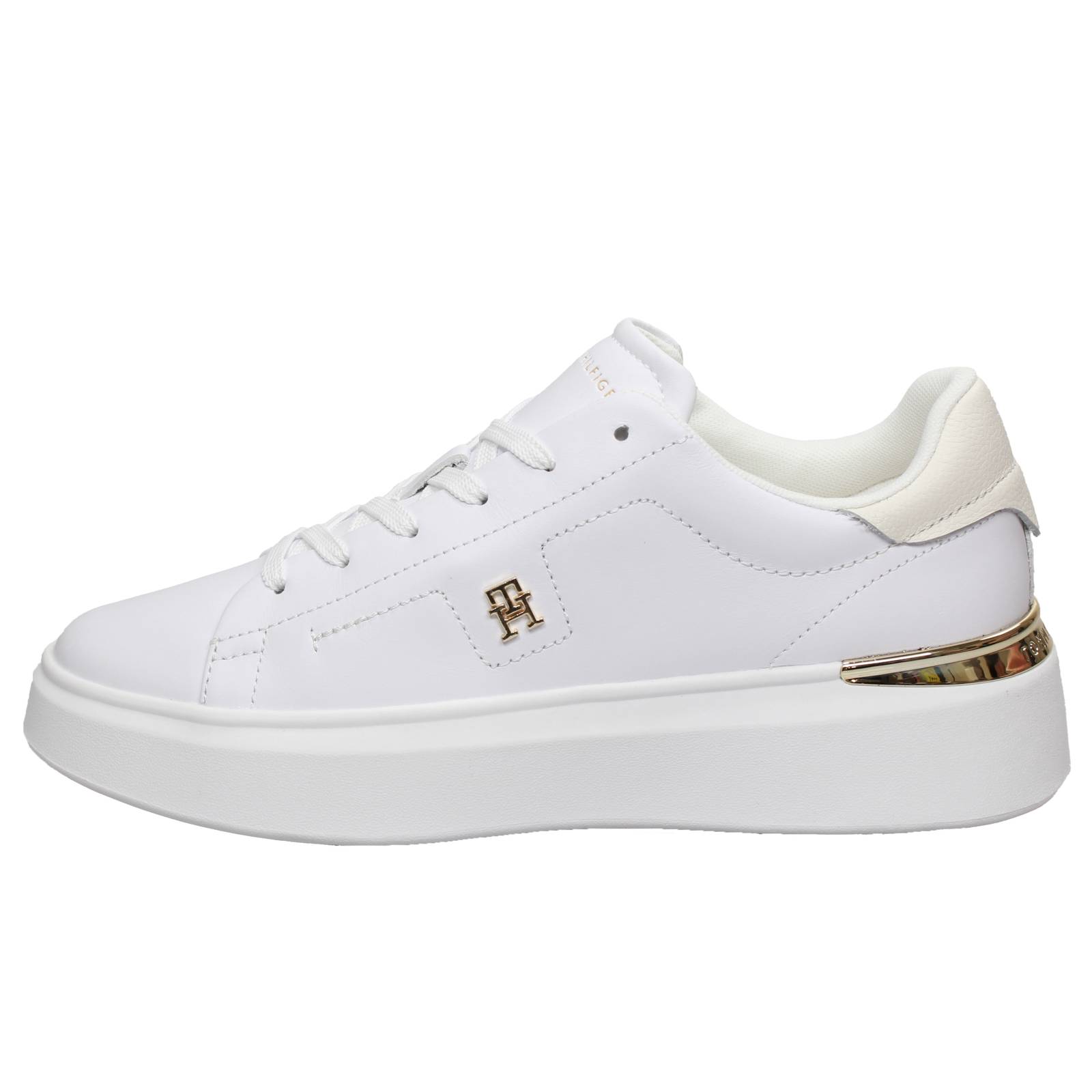 TOMMY HILFIGER TH Court Fashion - Leather Platform Sneakers Woman white Photo 3