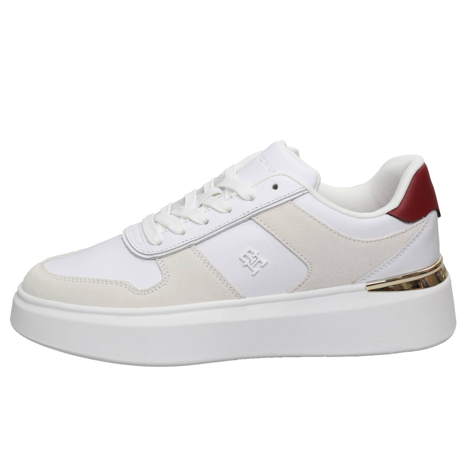 TOMMY HILFIGER TH Court Fashion - Leather Platform Sneakers Woman white Photo 3