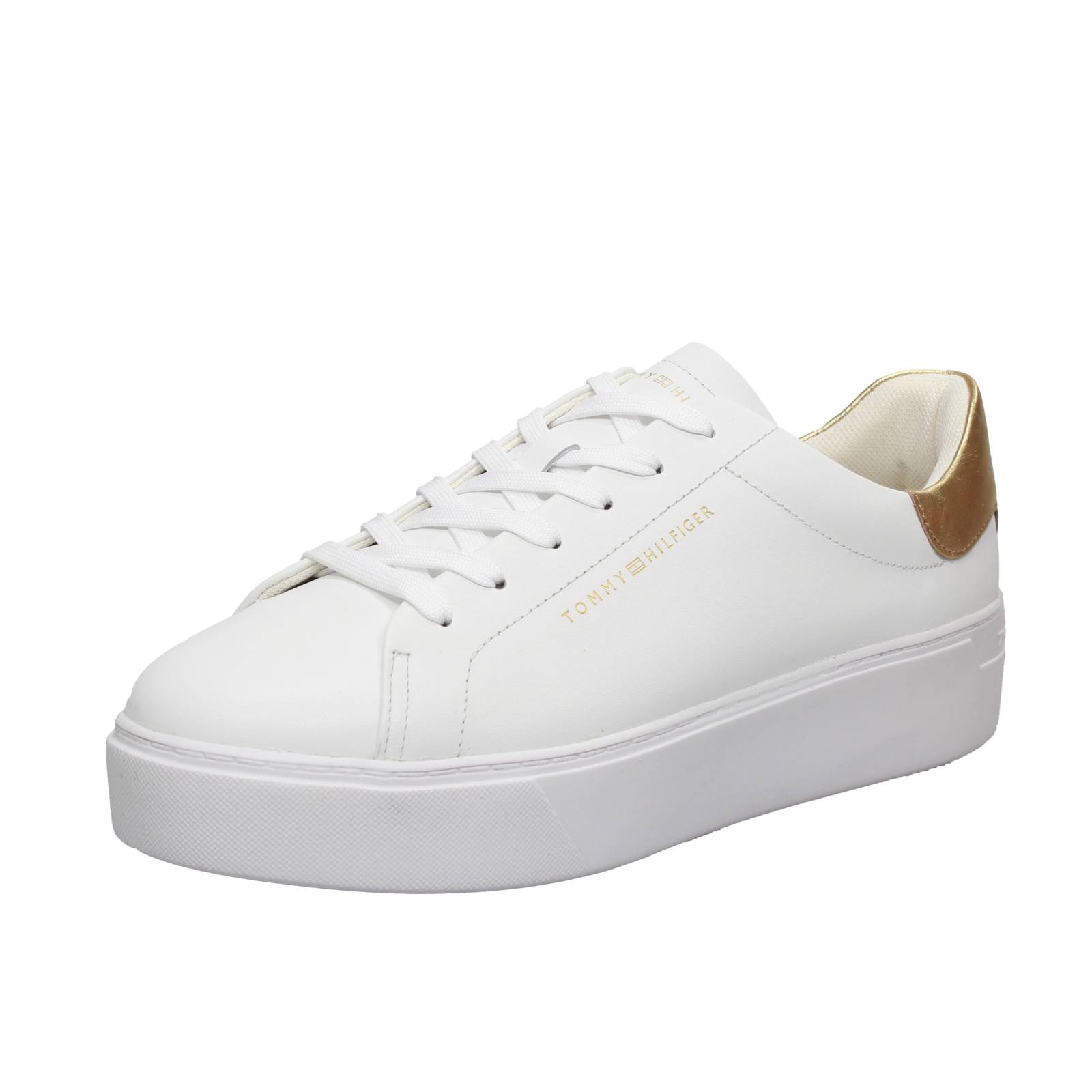 TOMMY HILFIGER TH Essential - Plateau-Sneakers aus Leder Damen weiß