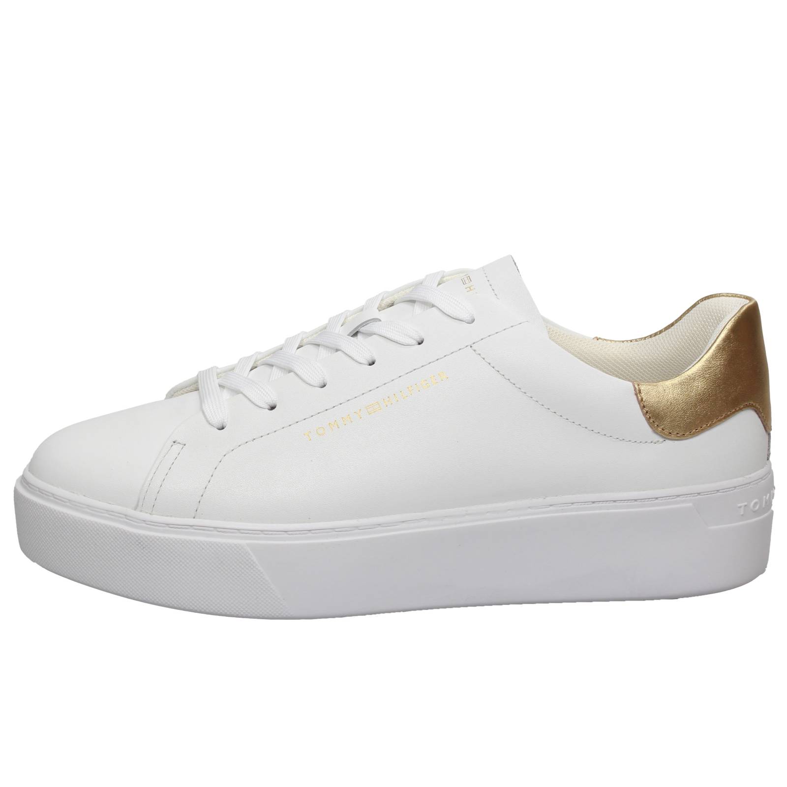 TOMMY HILFIGER TH Essential - Leather Platform Sneakers Woman white Photo 3