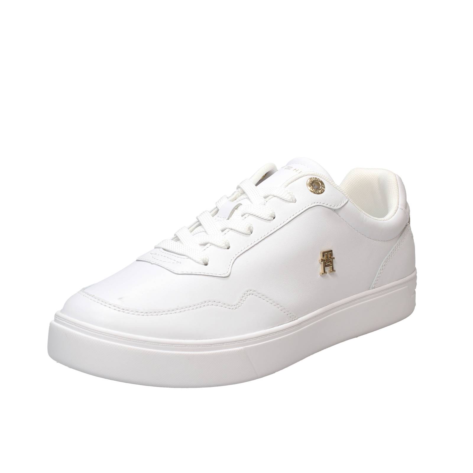 TOMMY HILFIGER TH Essential Court - Niedrige Sneakers aus Leder Damen weiß