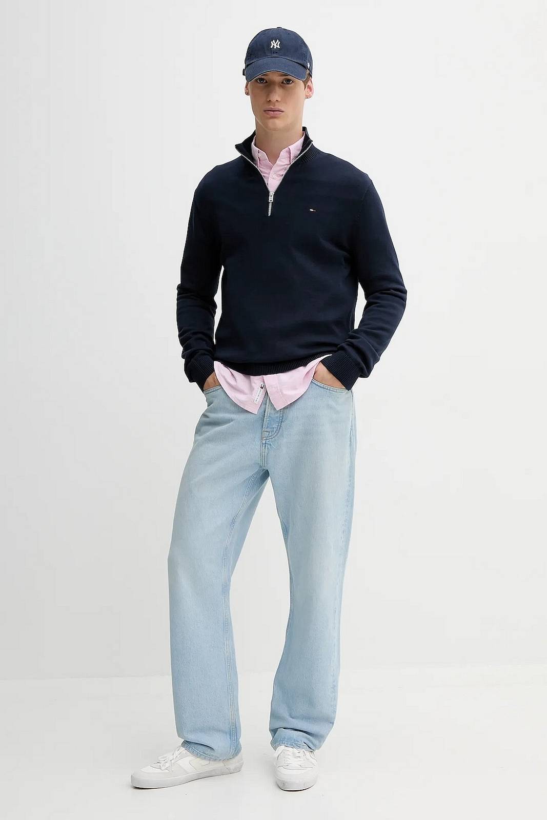 TOMMY HILFIGER Half Zip Jersey Man blue Photo 3