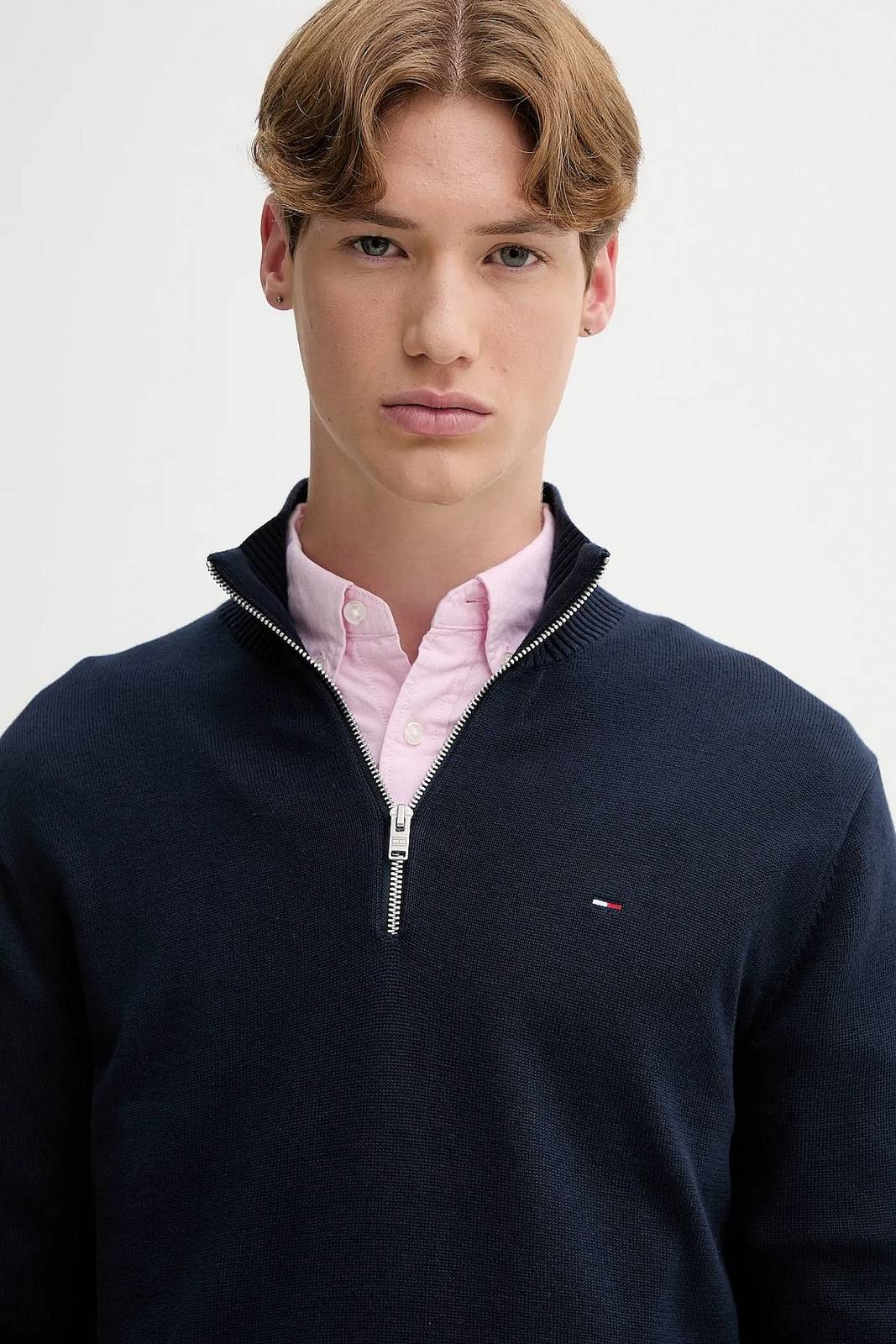 TOMMY HILFIGER Half Zip Jersey Man blue Photo 4