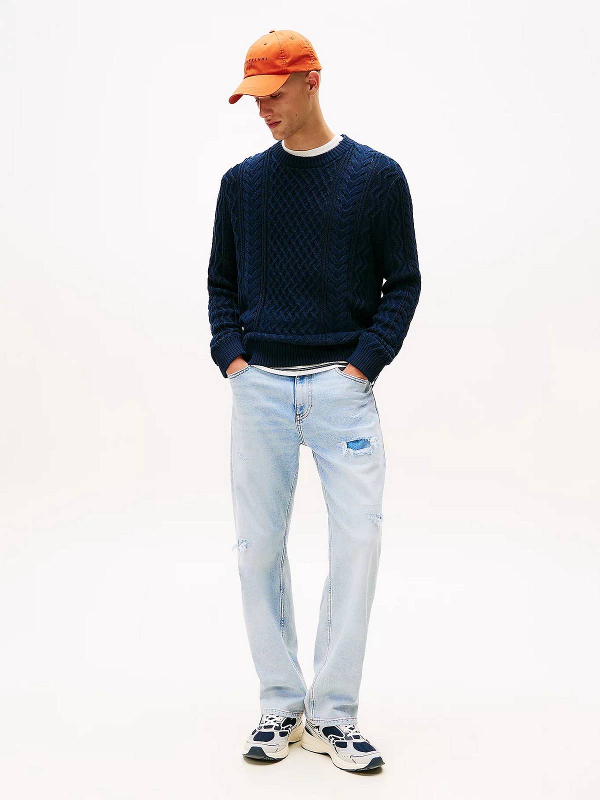 TOMMY HILFIGER Pullover Kabelstrick Herren blau Foto 5