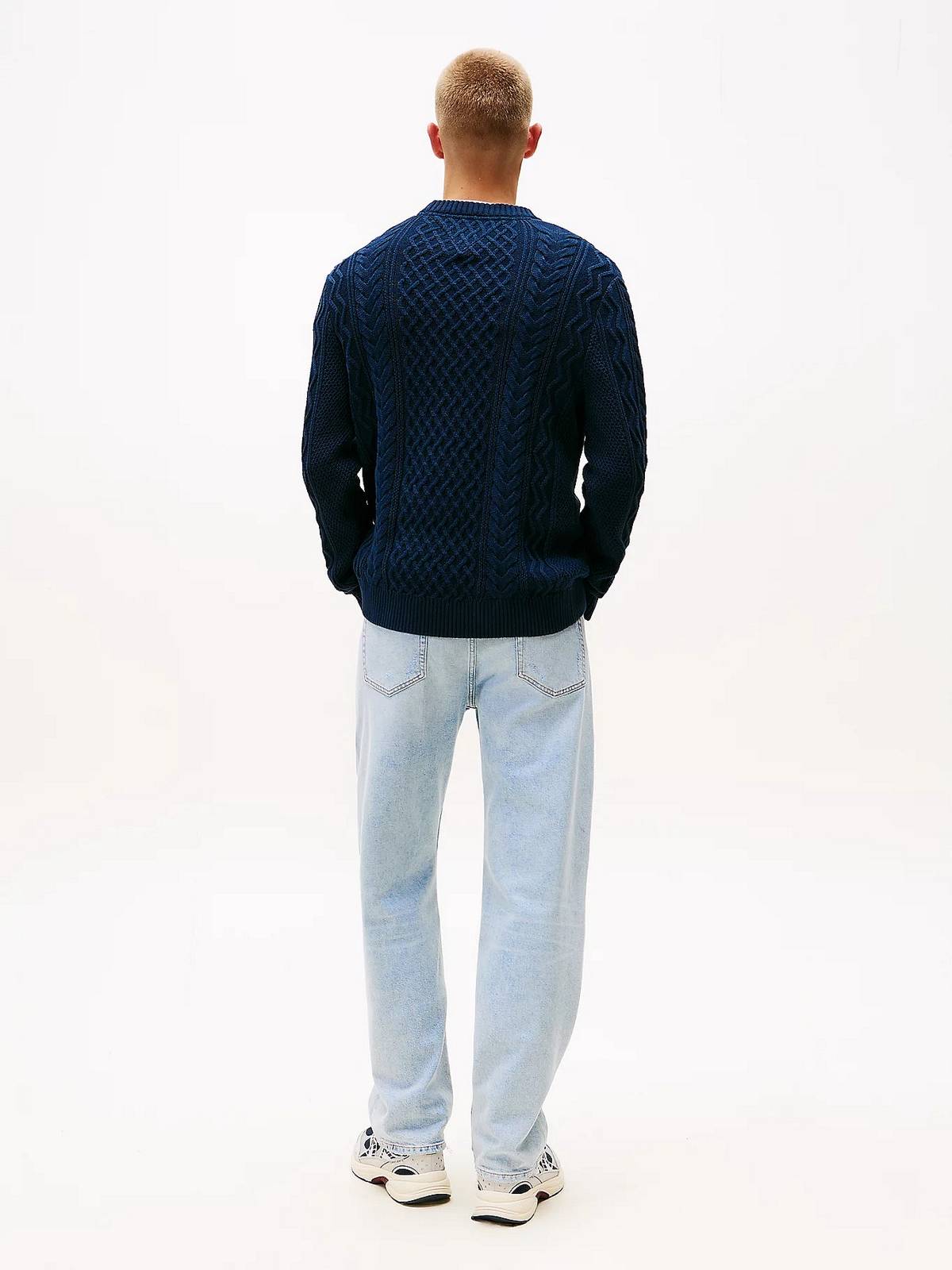 TOMMY HILFIGER Pullover Kabelstrick Herren blau Foto 3