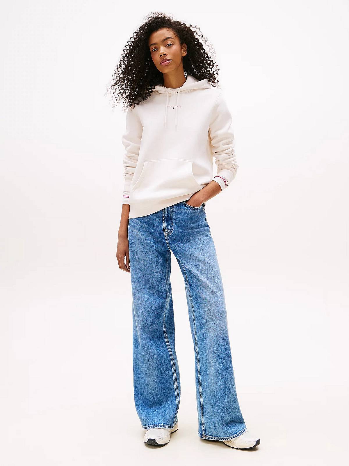 TOMMY HILFIGER Sweat à capuche Reg Femme blanc Photo 4