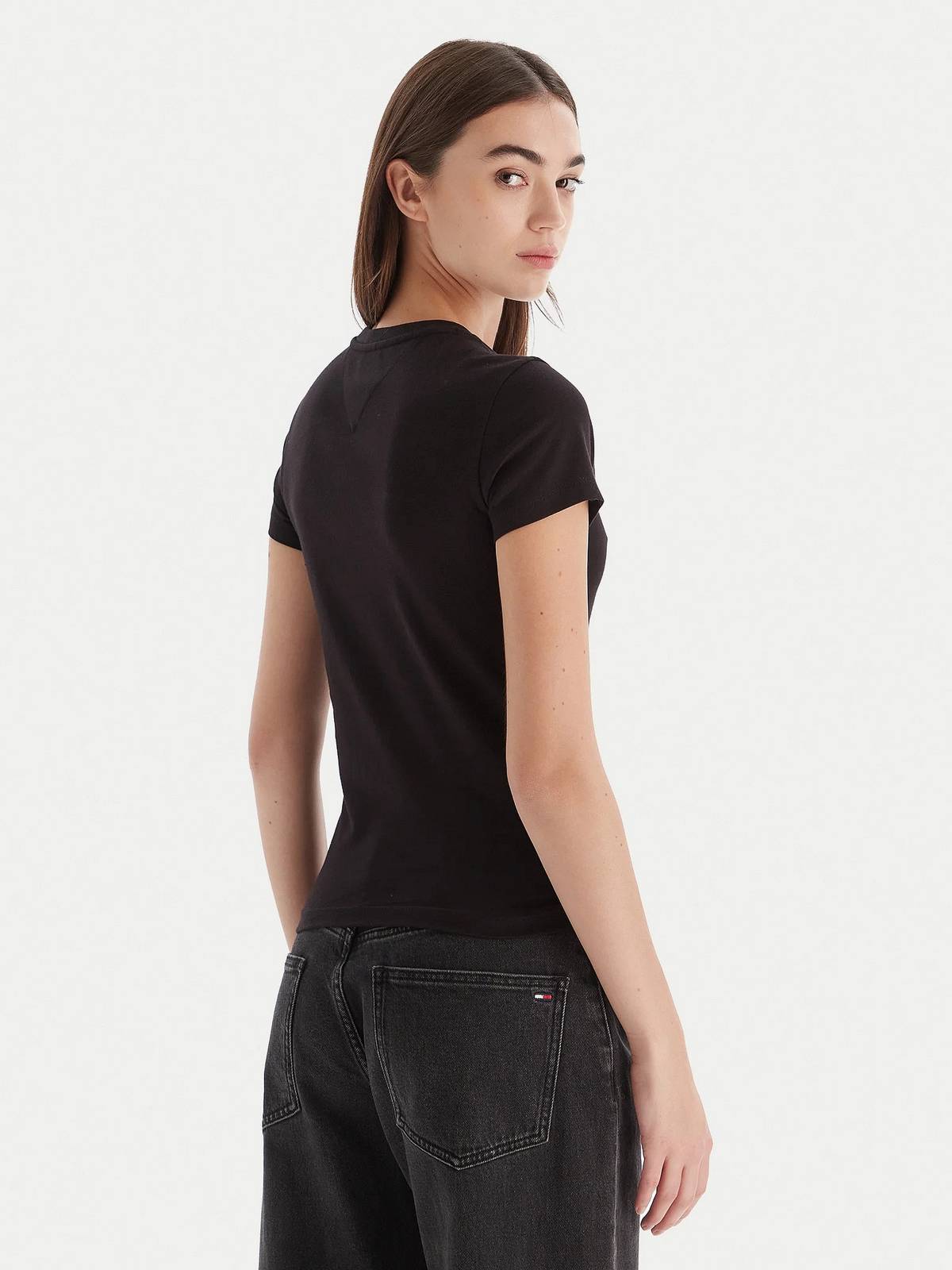 TOMMY HILFIGER Slim Bling Tee Woman black Photo 2
