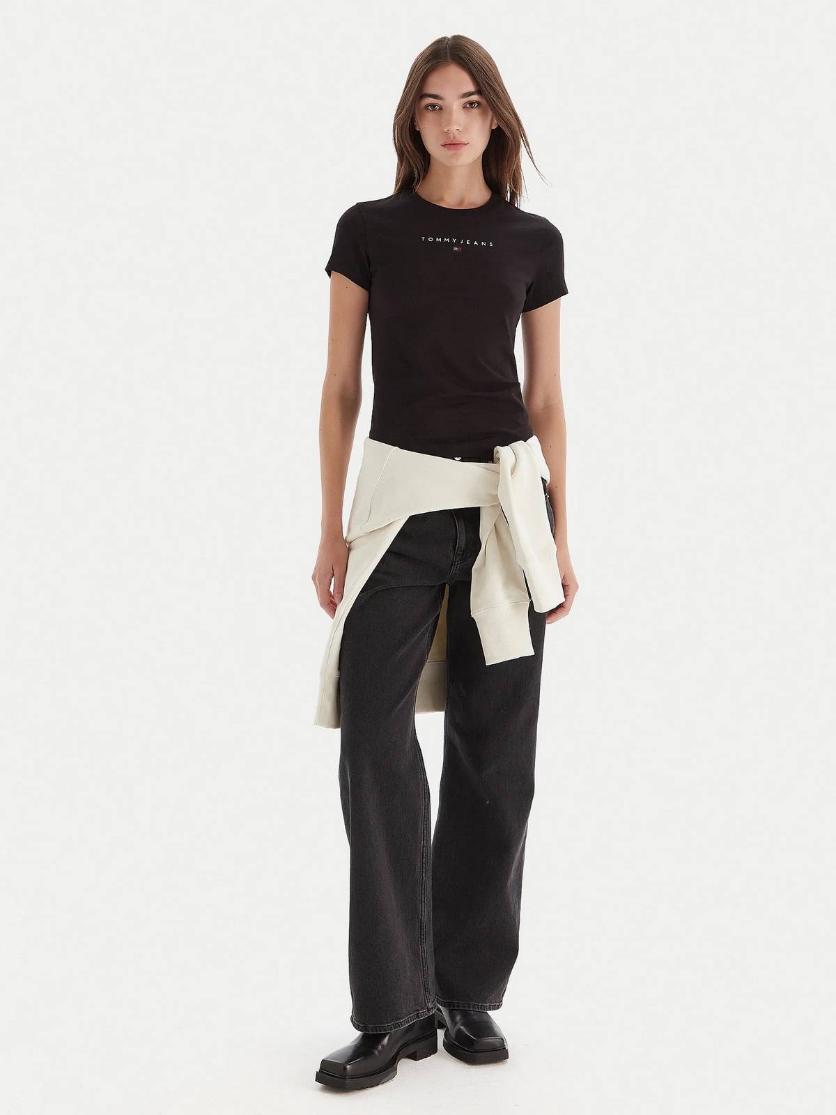 TOMMY HILFIGER Slim Bling Tee Woman black Photo 5