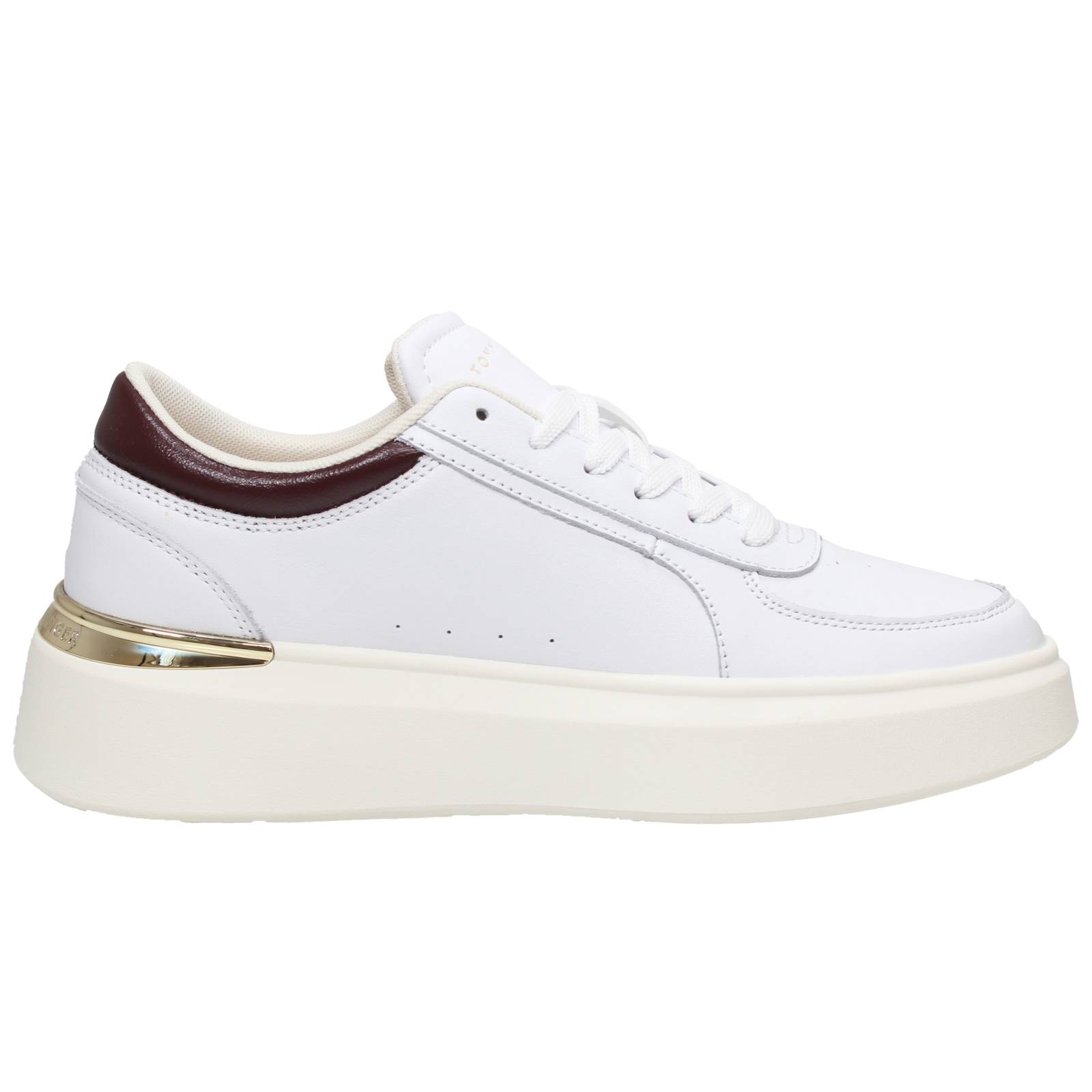 TOMMY HILFIGER Shiny Platform - Leather Platform Sneakers Woman white Photo 2