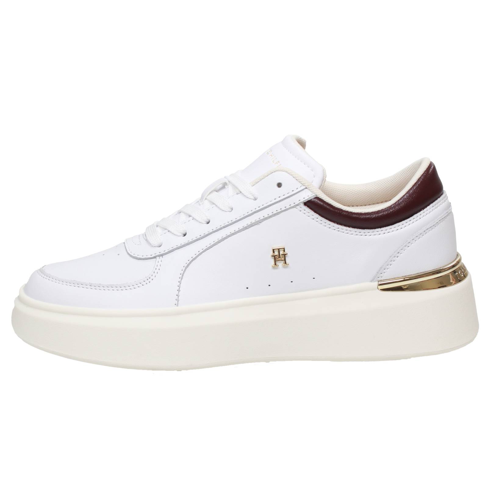 TOMMY HILFIGER Shiny Platform - Leather Platform Sneakers Woman white Photo 3