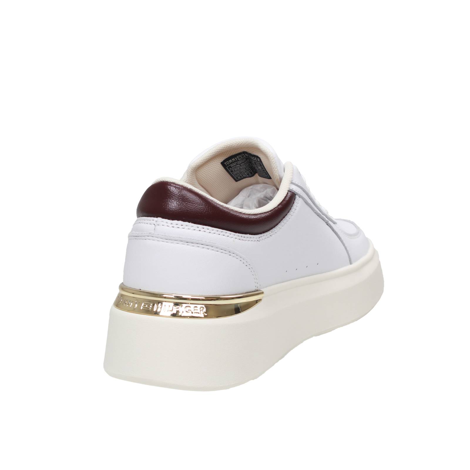 TOMMY HILFIGER Shiny Platform - Leather Platform Sneakers Woman white Photo 4
