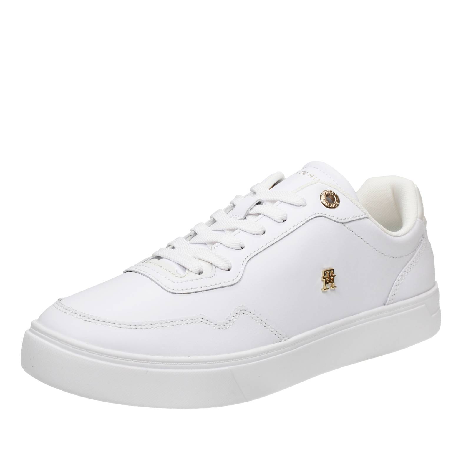 TOMMY HILFIGER Niedrige Leder-Sneakers Damen weiß