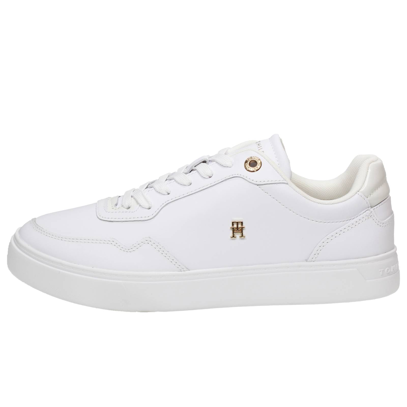 TOMMY HILFIGER Low Leather Sneakers Woman white Photo 3