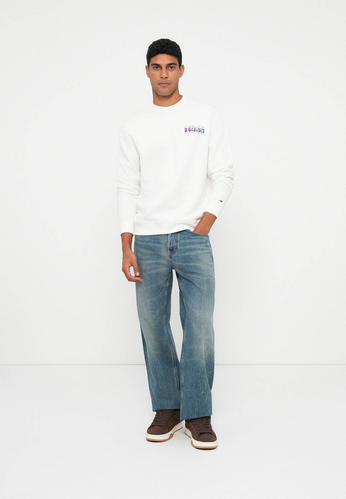 TOMMY HILFIGER reg entry dna play crew sweatshirt Man white Photo 5