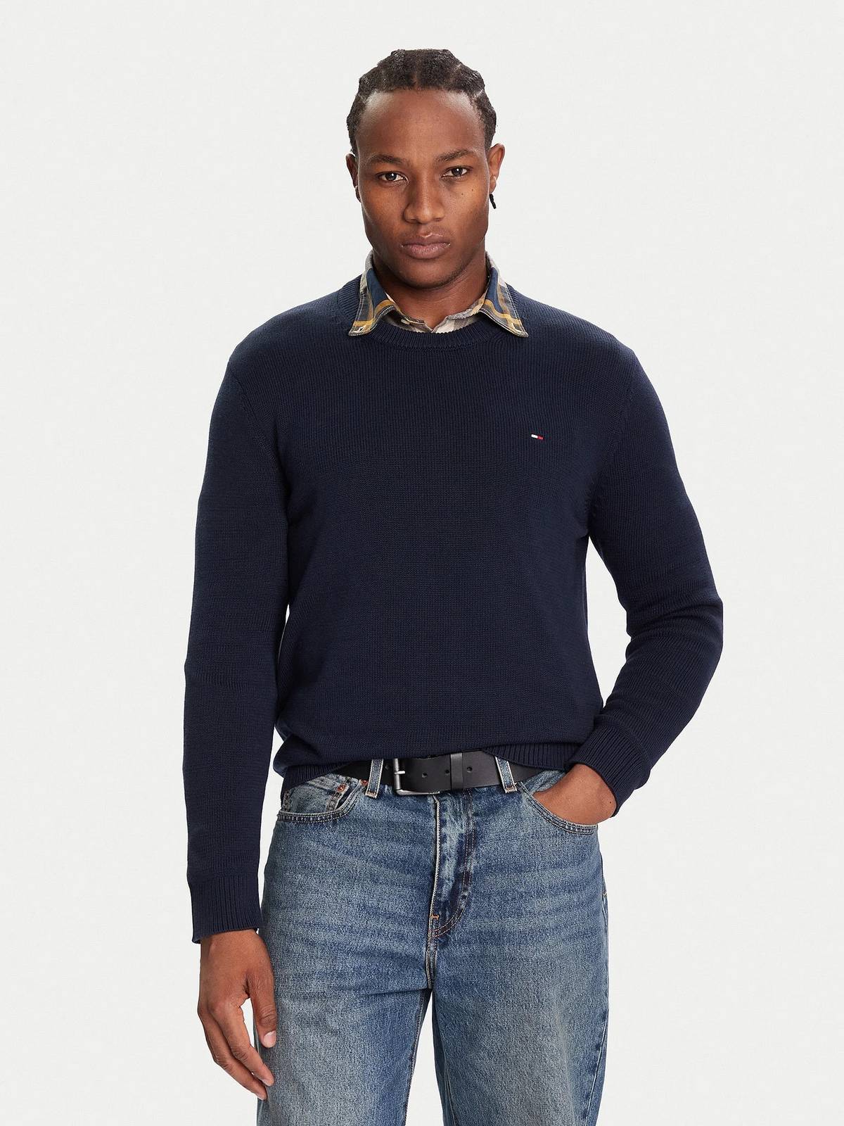 TOMMY HILFIGER Pullover slim ess Herren blau