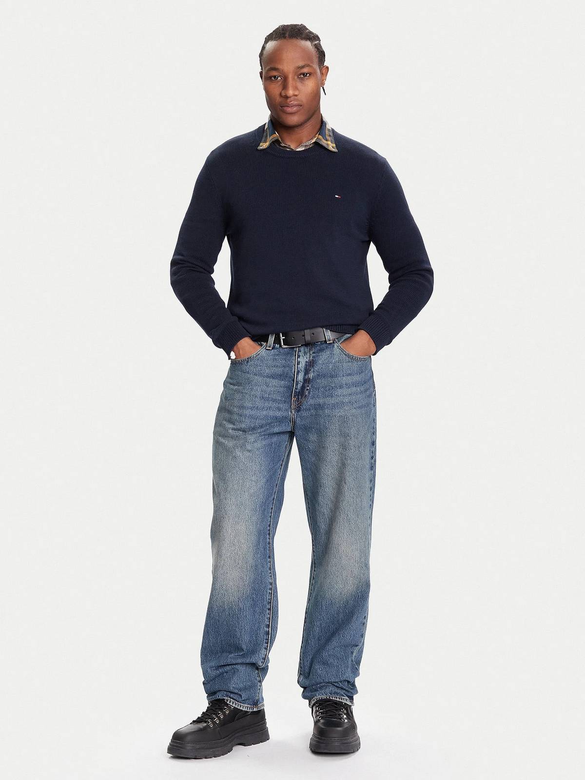 TOMMY HILFIGER Sweater slim ess Man blue Photo 2